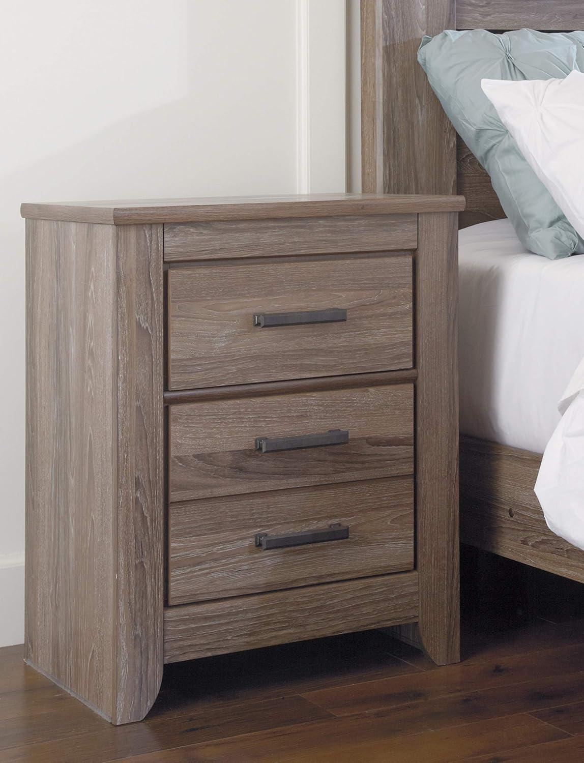 Signature Design by Ashley Casual Zelen 2 Drawer Nightstand, Warm Gray