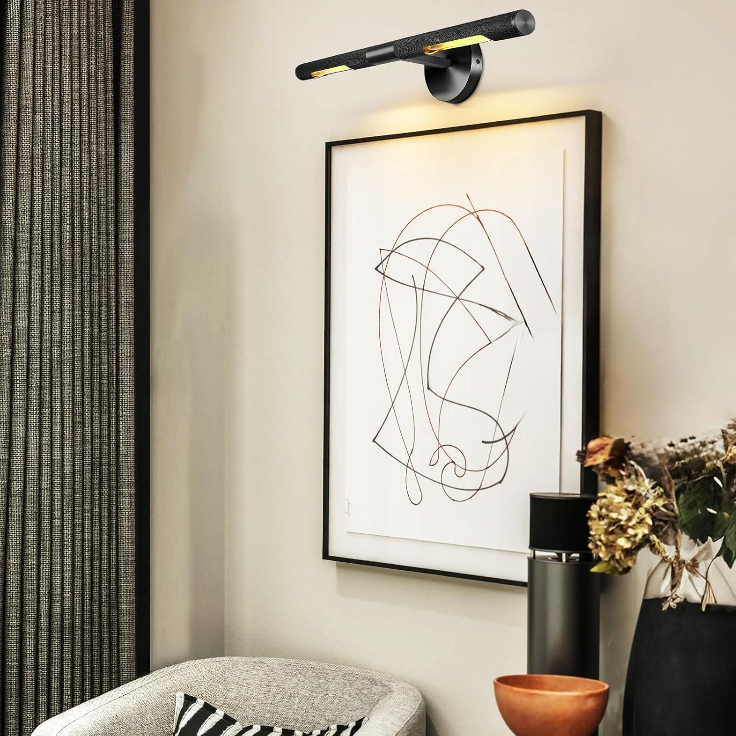 Everly Quinn 30'' Dimmable LED 360° Rotatable Wall Mounted Sconce Picture Light Vanity Light (Bulbs Included)