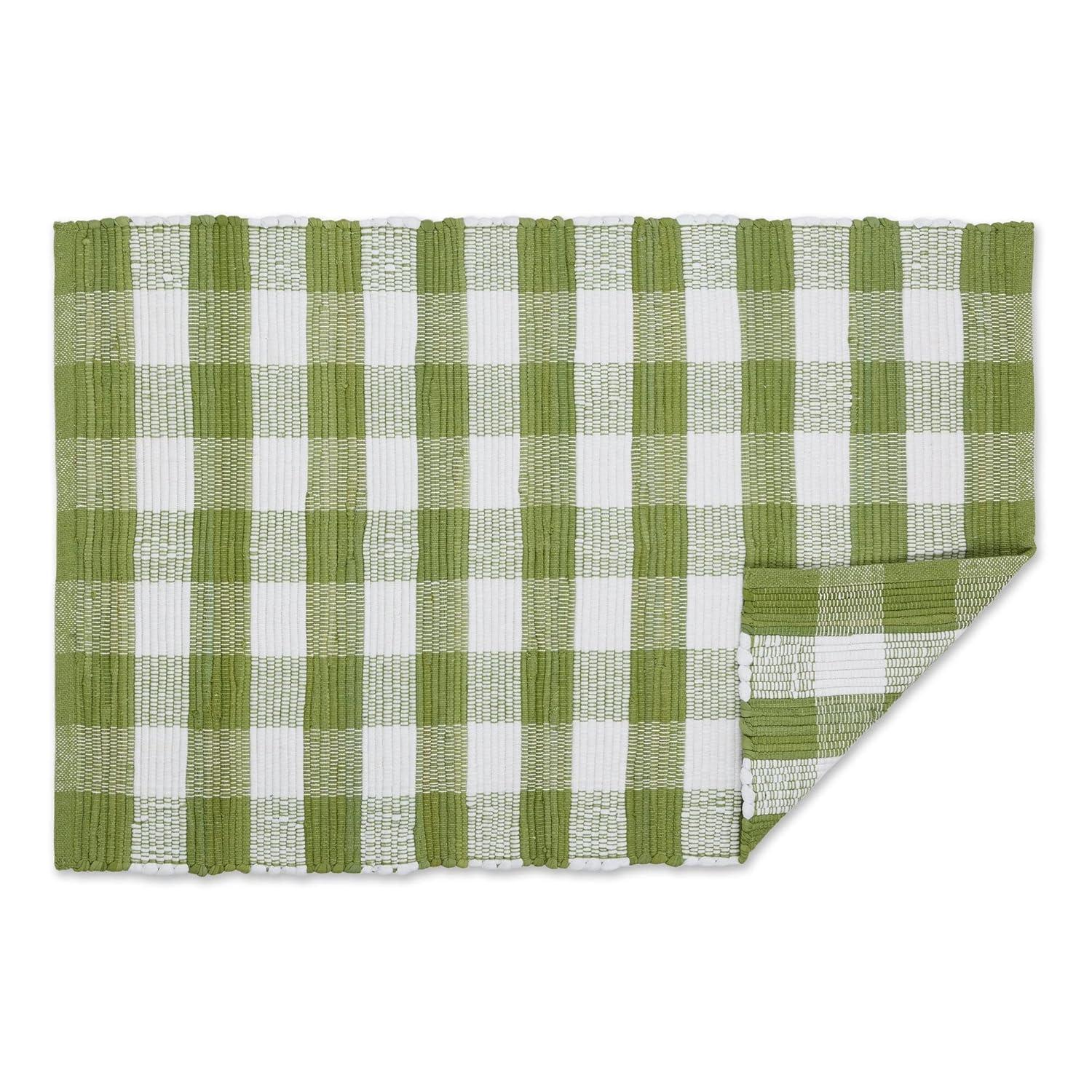Design Imports Buffalo Check Chindi - Navy & White - 2 Ft 3 In X 6 Ft
