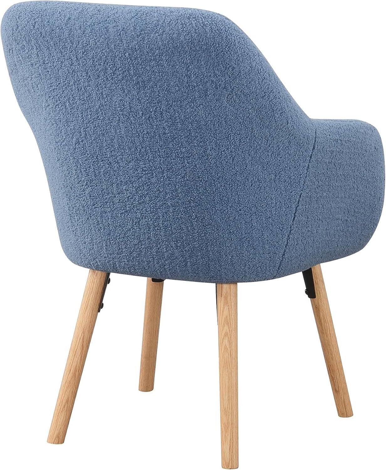 Convenience Concepts Take a Seat Charlotte Wingback Sherpa Accent Armchair, Sherpa Blue