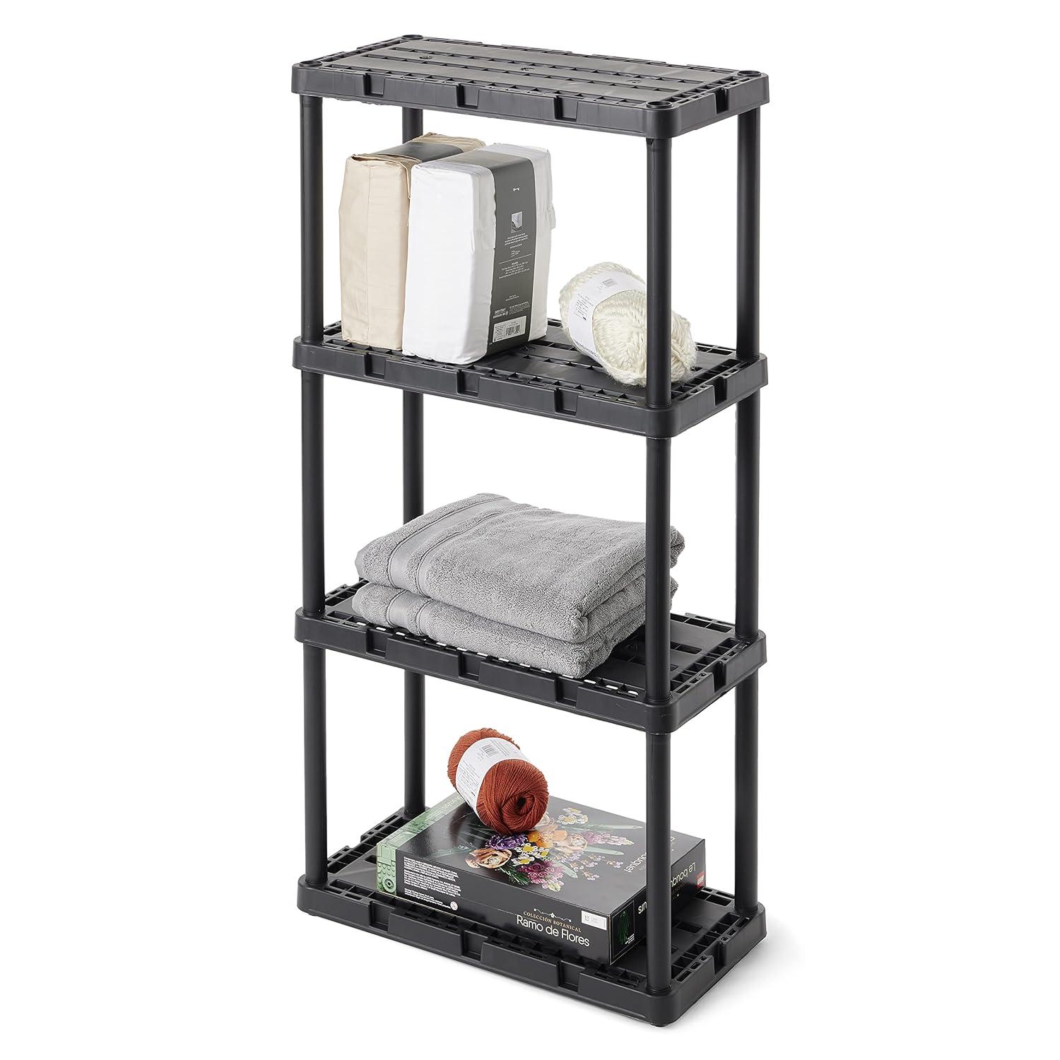 Gracious Living Gracious Living Knect A Shelf Light Fixed Storage 4 Shelf Shelving Unit (4 Pack) (Set of 4)