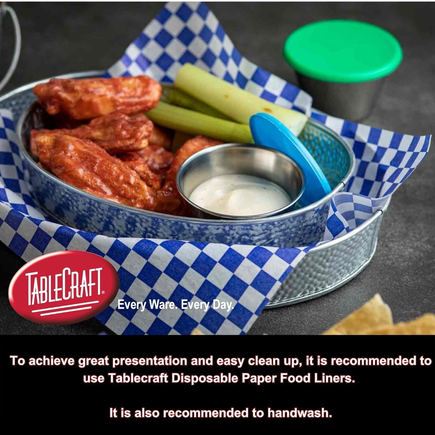 Galvanized Steel Round Serving Tray with Textured Finish