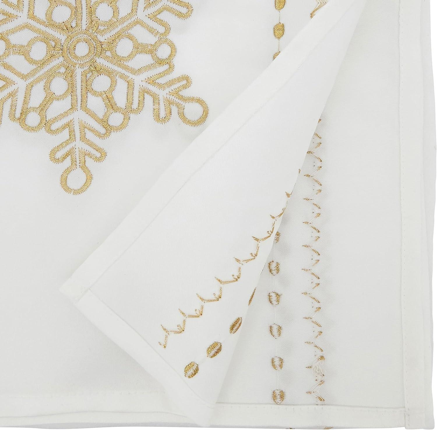 Saro Lifestyle Elegant Snowflake Embroidered Table Runner