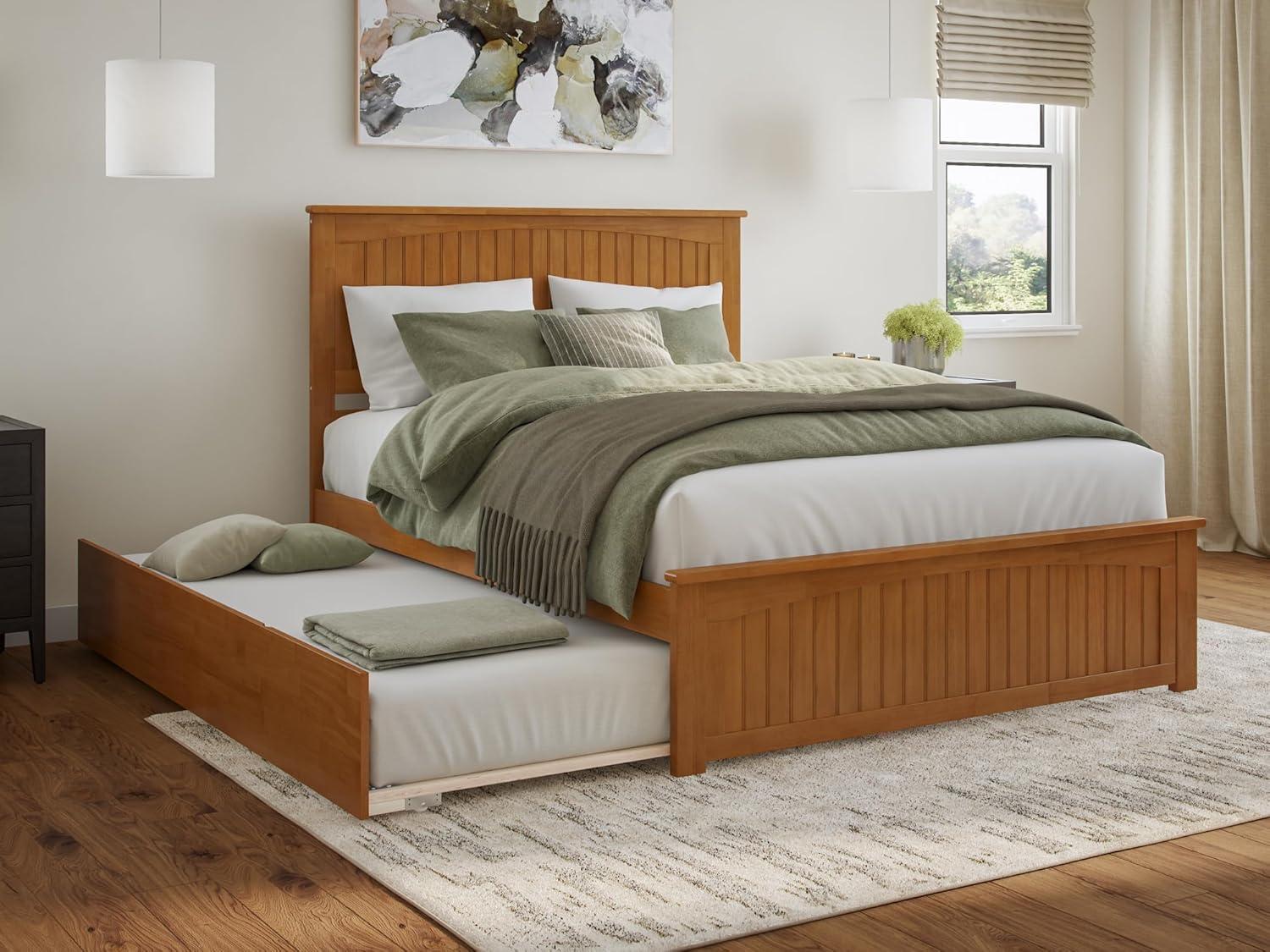 Nantucket Light Toffee Queen Wood Platform Bed with Slats