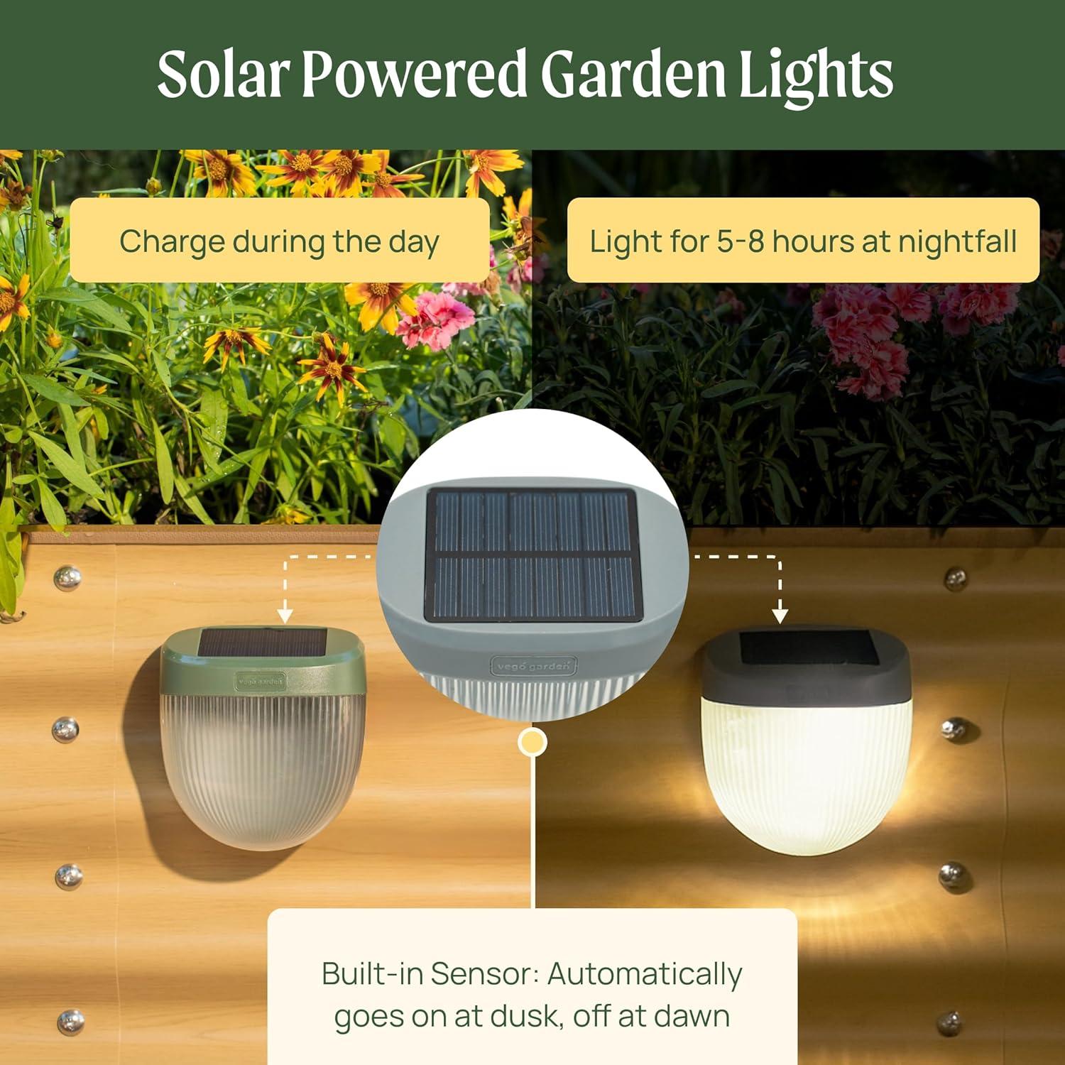 Vego Garden Add ons Dappled-Pebble Gray Outdoor Waterproof Solar Powered Integrated LED Deck Light Pack (Set of 4)
