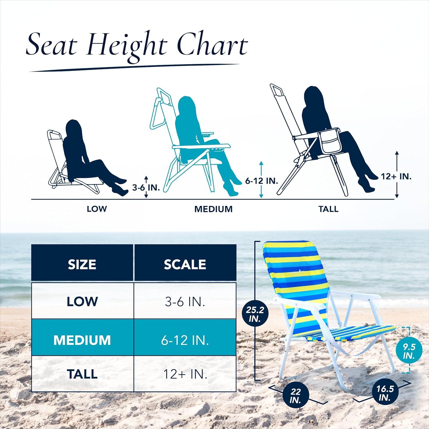 Caribbean Joe Burlap Folding Beach Chair