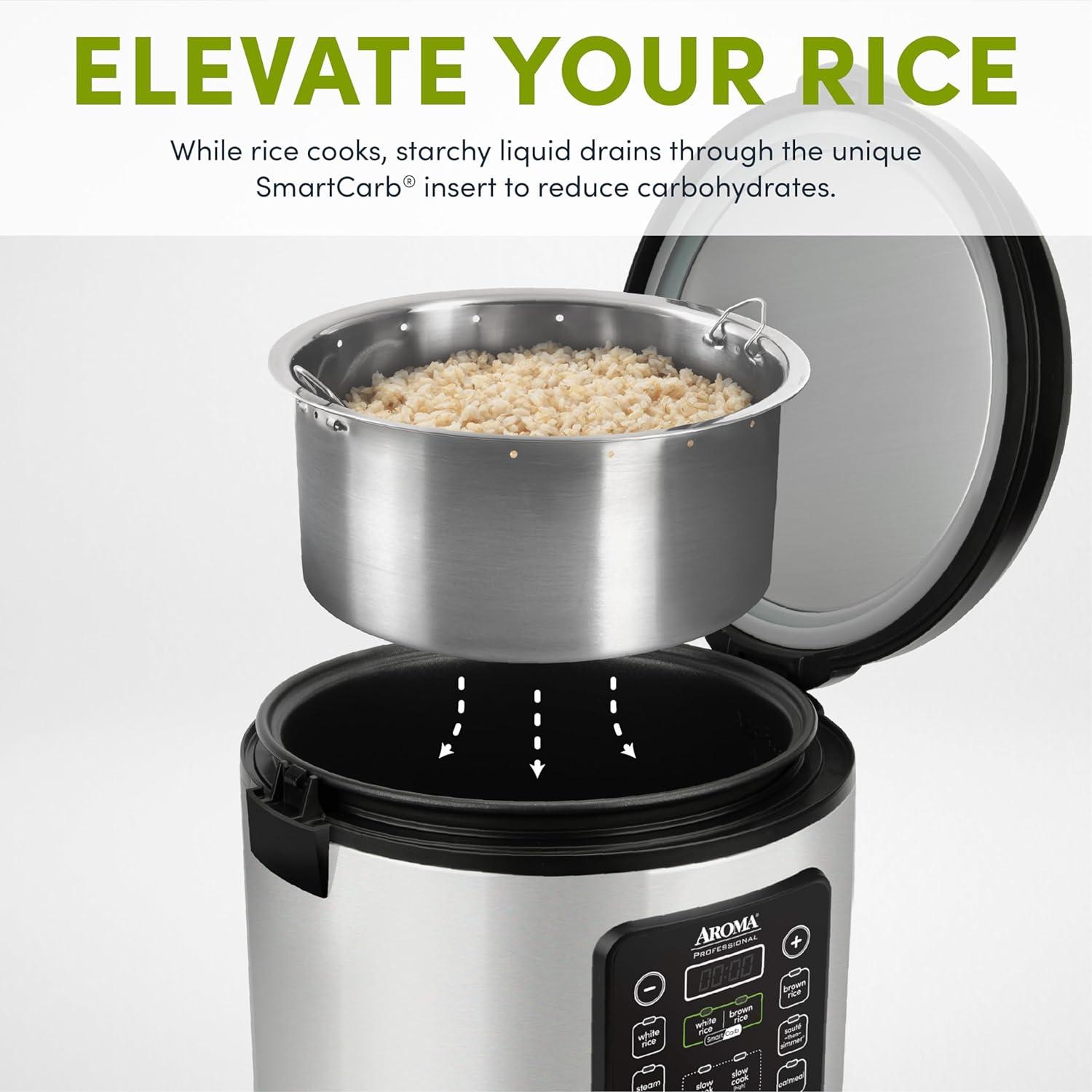 Aroma SmartCarb® 10-Cup (Uncooked) / 20-Cup (Cooked) Cool Touch Rice Cooker, Stainless Steel, 5 Qt & Reviews | Wayfair