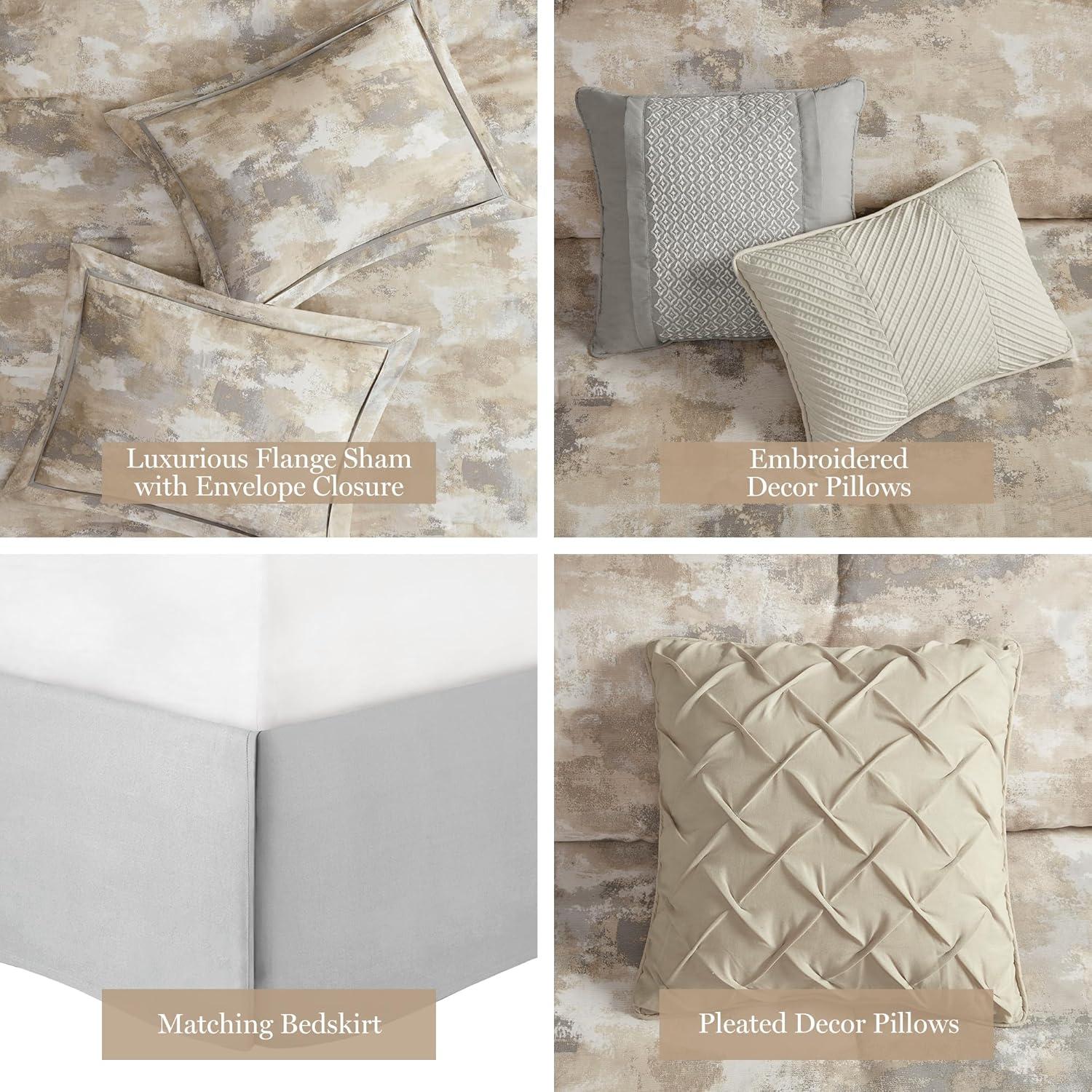 Madison Park Beacon 7 Piece Textured Cotton Blend Comforter Set (Set of 7)