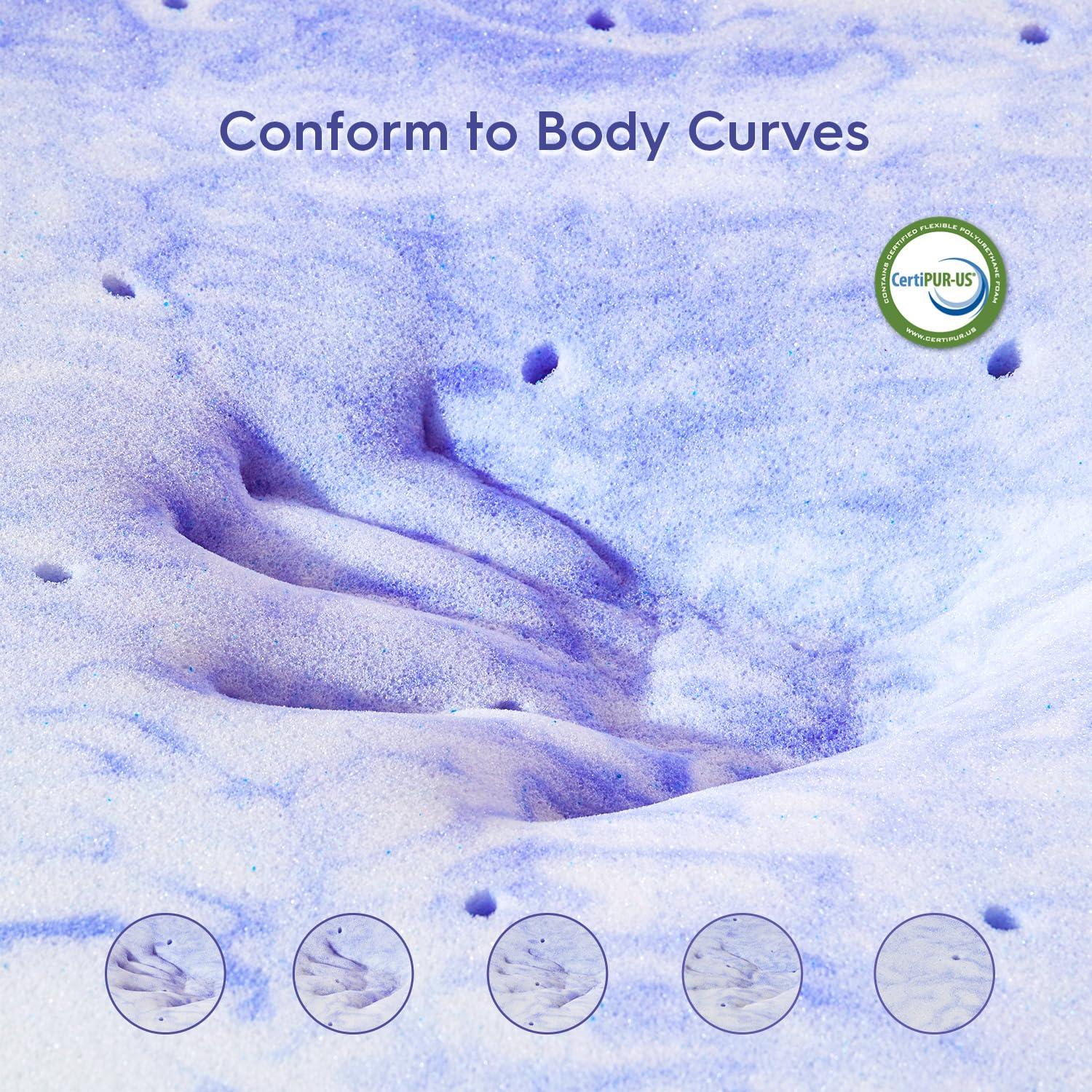 Queen Size Cooling Gel Memory Foam Mattress Topper