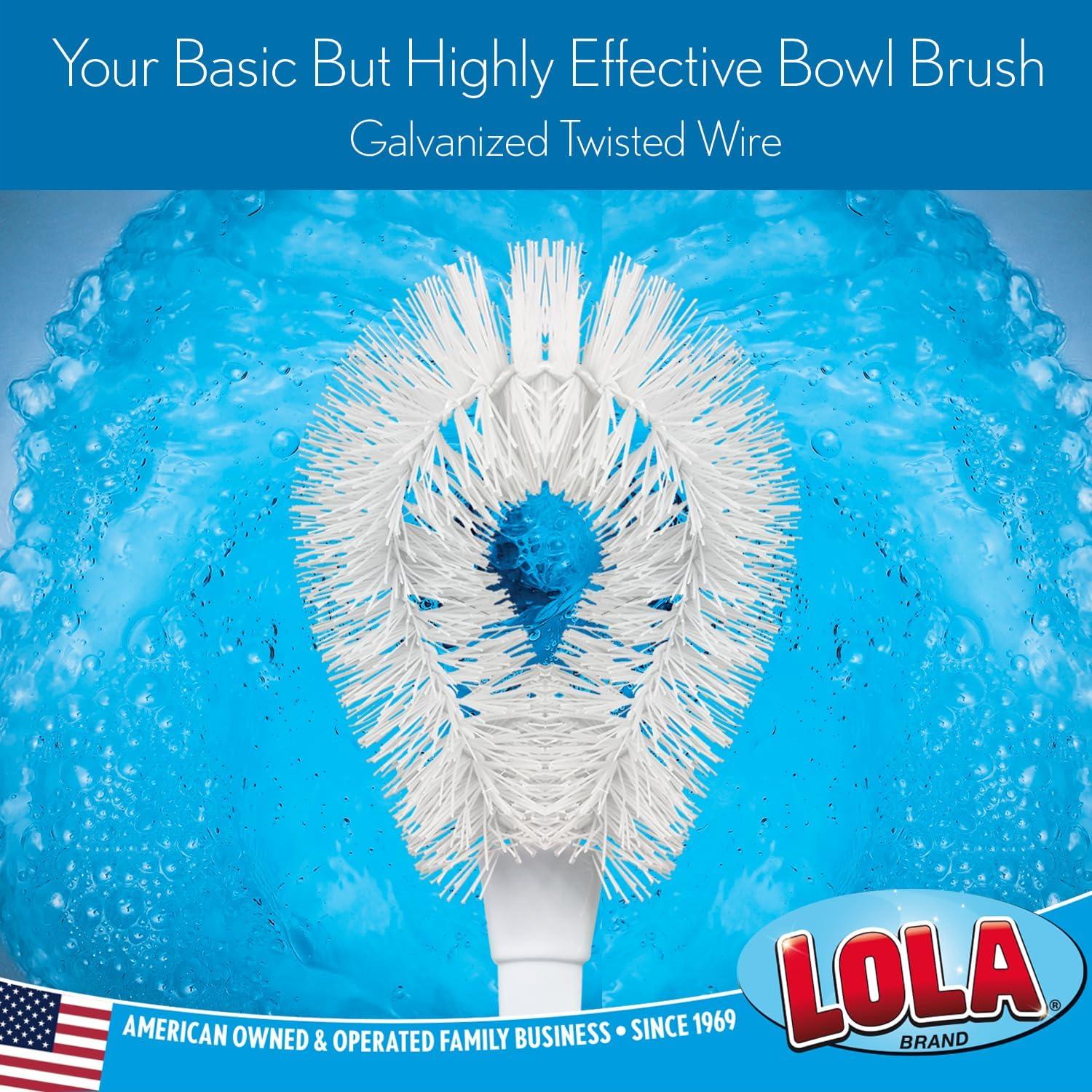 LOLA Toilet Bowl Brush W/ Curved Head, Durable Poly Fiber Bristles - 1 Count