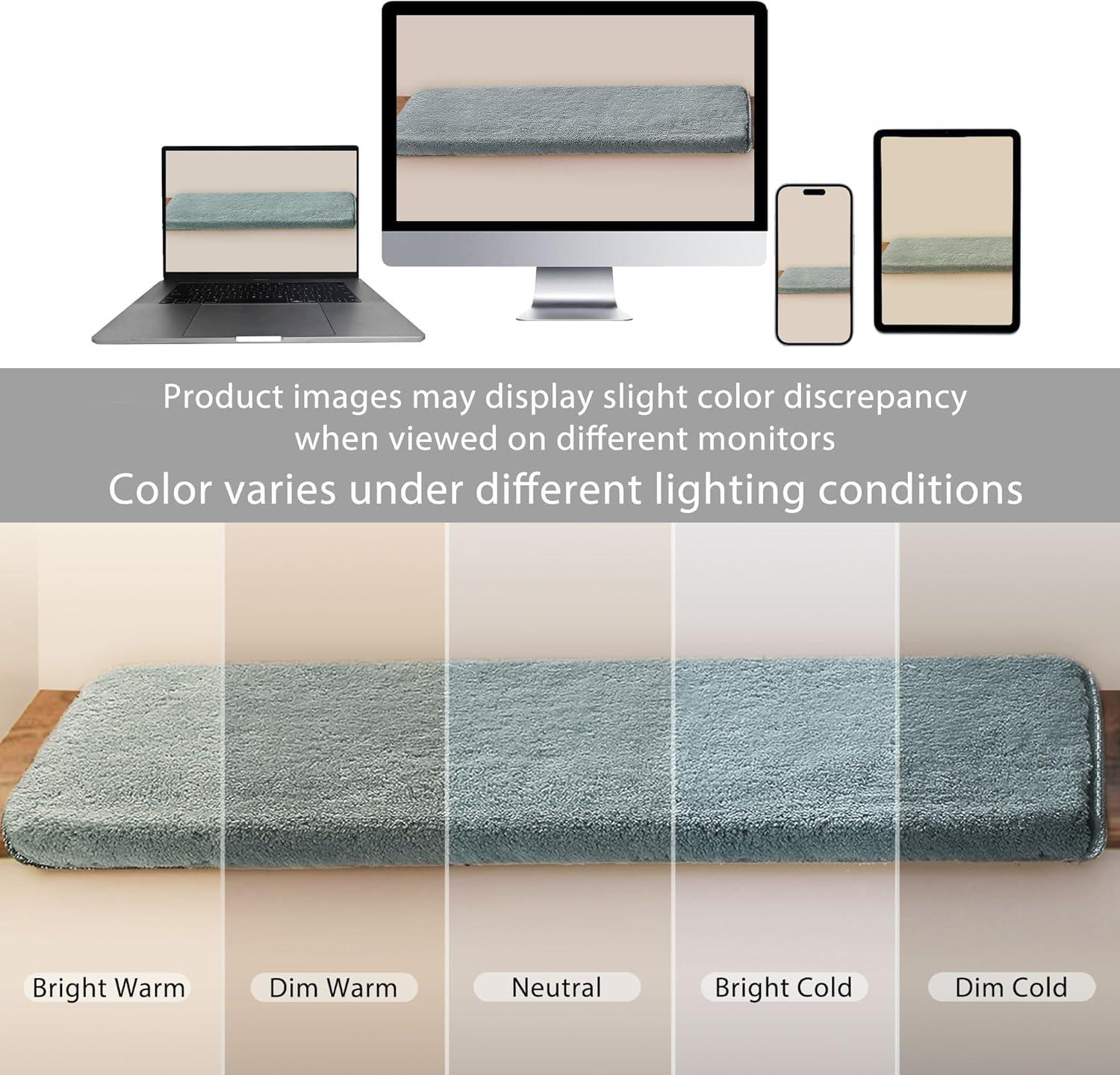 PURE ERA Bullnose Soft Plush Carpet Stair Treads Wooden Steps Rugs Self Adhesive Non-slip 9.5" x 30"x1.2" (Set of 7, Gray)