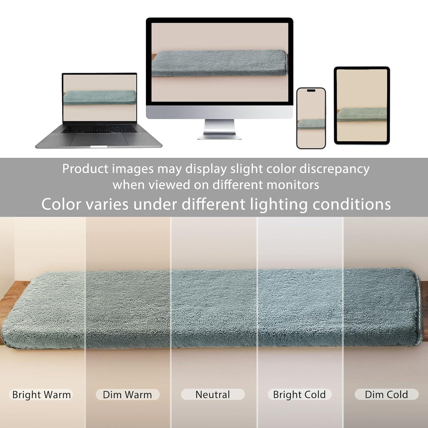 PURE ERA Bullnose Soft Plush Carpet Stair Treads Wooden Steps Rugs Self Adhesive Non-slip 9.5" x 30"x1.2" (Set of 7, Gray)