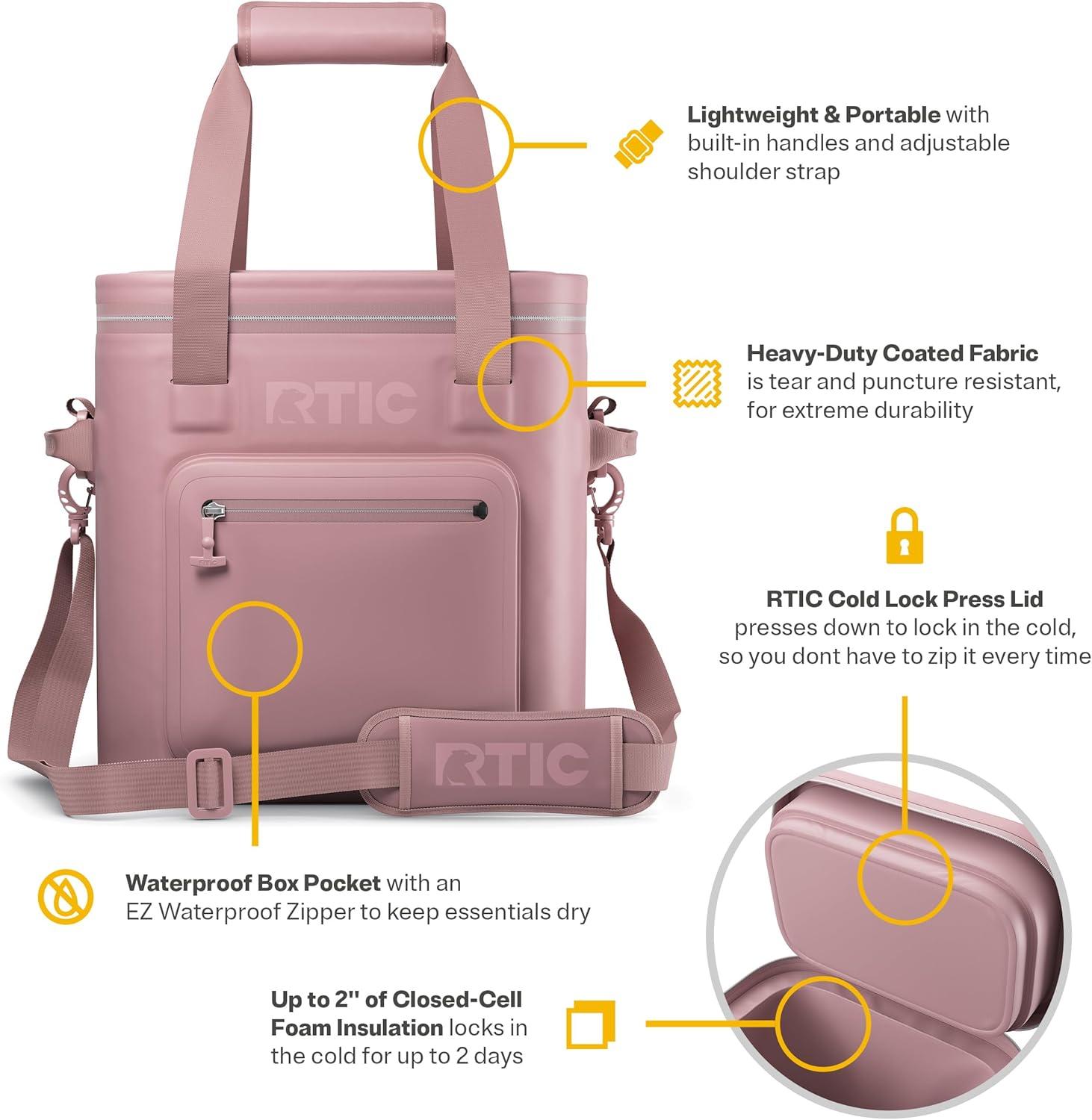 RTIC 20 Can Ultra-Tough Soft Cooler Pro, Leakproof Cooler, Waterproof Zipper, Snapdragon