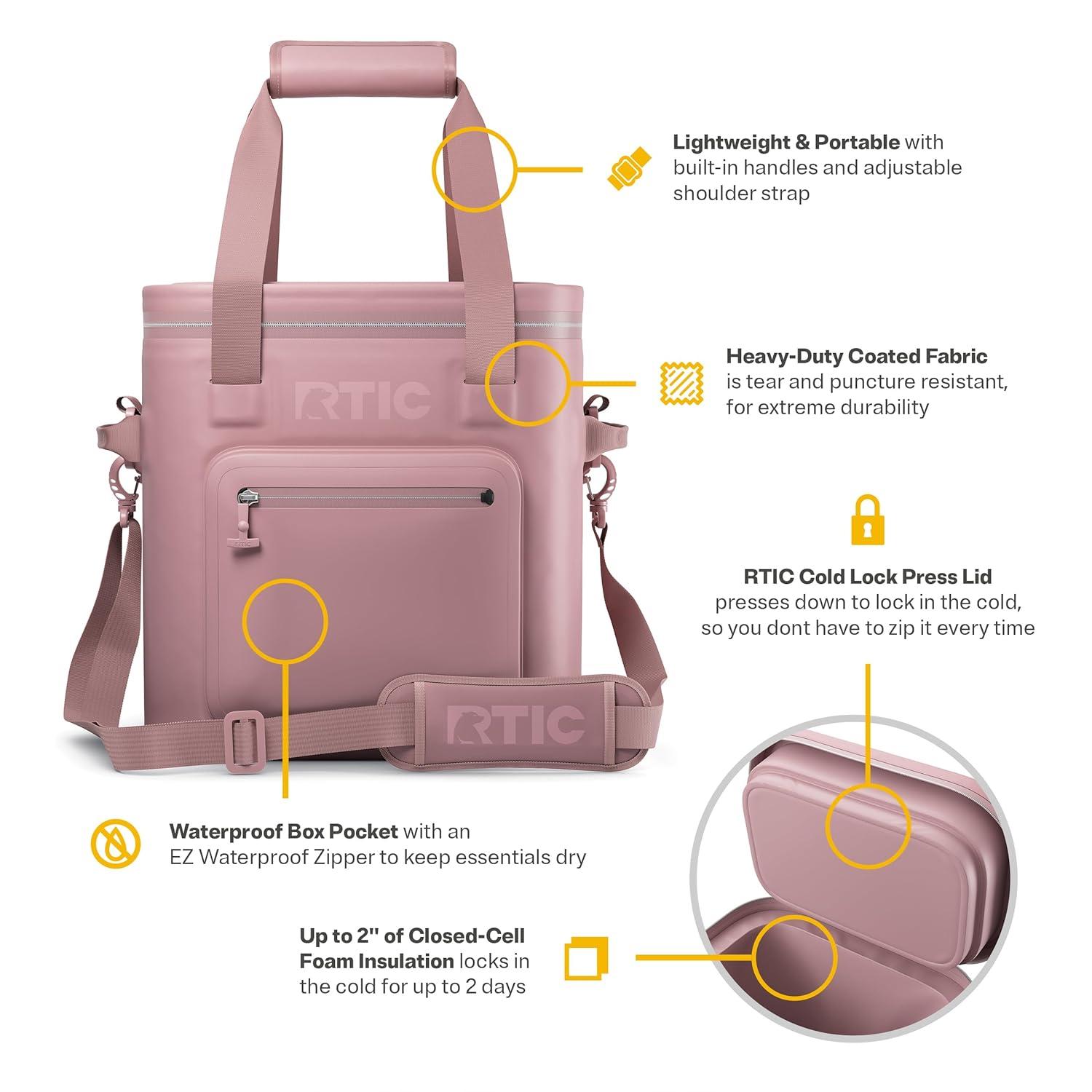 RTIC 20 Can Ultra-Tough Soft Cooler Pro, Leakproof Cooler, Waterproof Zipper, Snapdragon