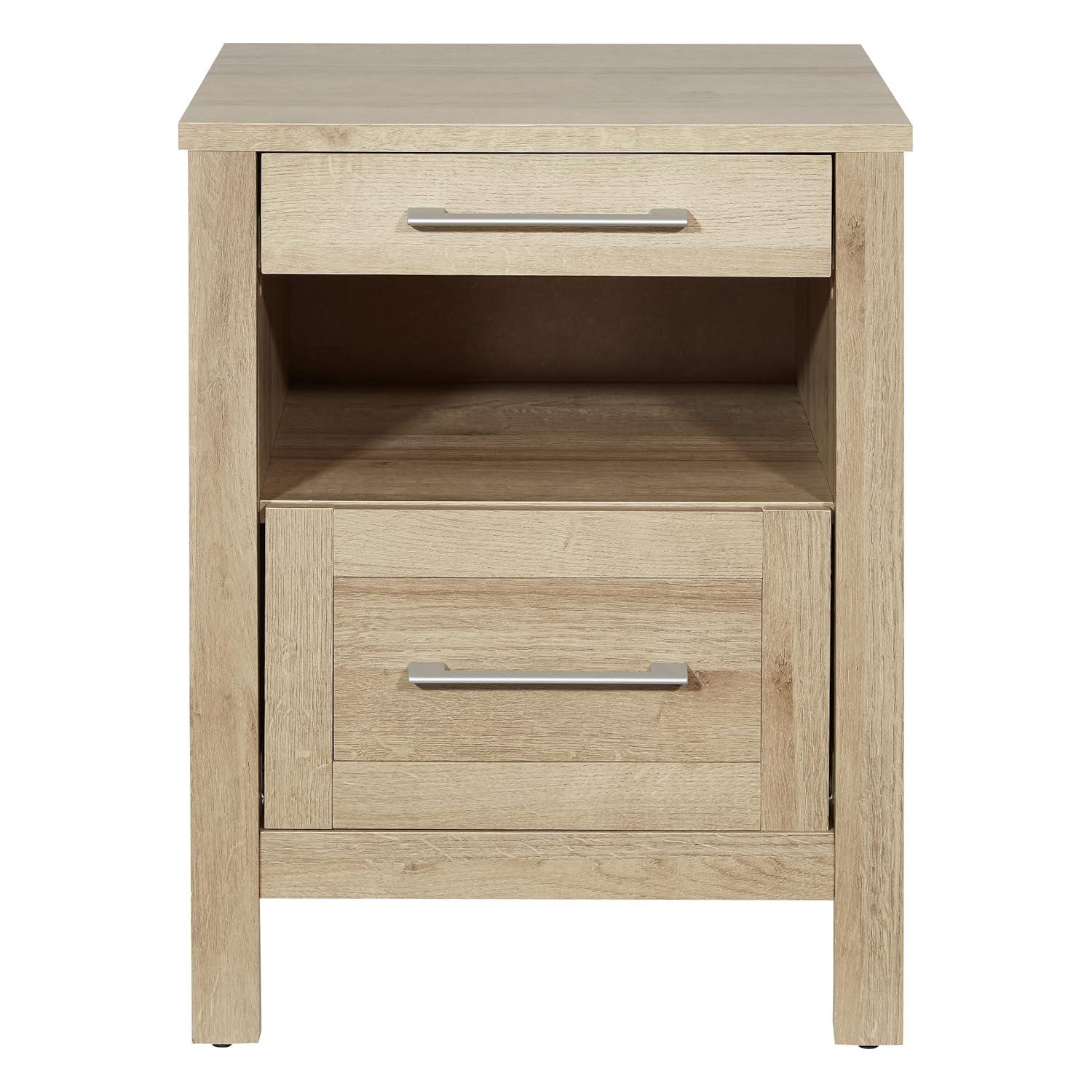 Stonebrook Nightstand with 2 USB Ports in Wood Canyon Oak Finish