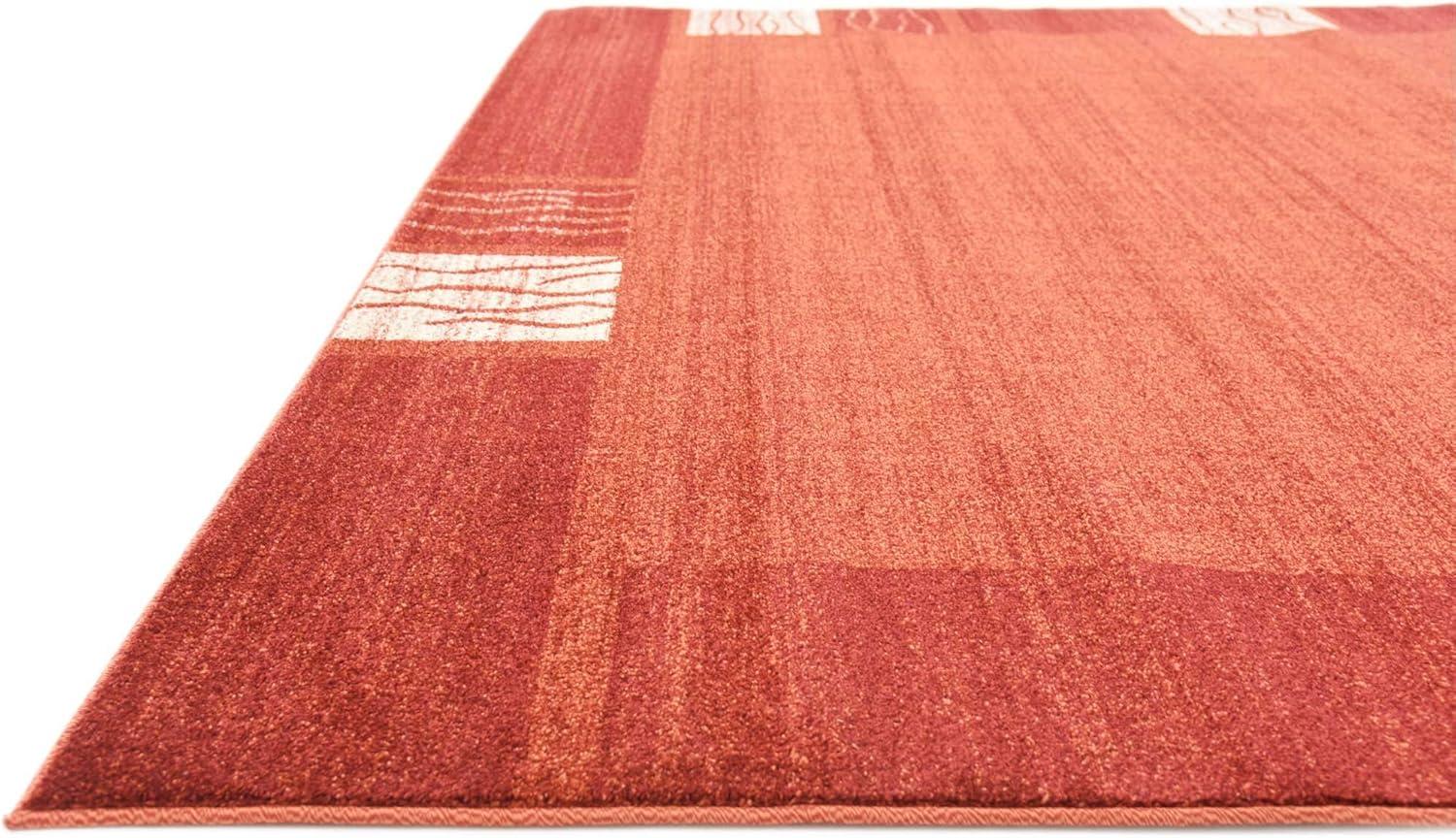Unique Loom Del Mar Collection Area Rug - Sarah (7' 10" Square Terracotta/Rust Red)
