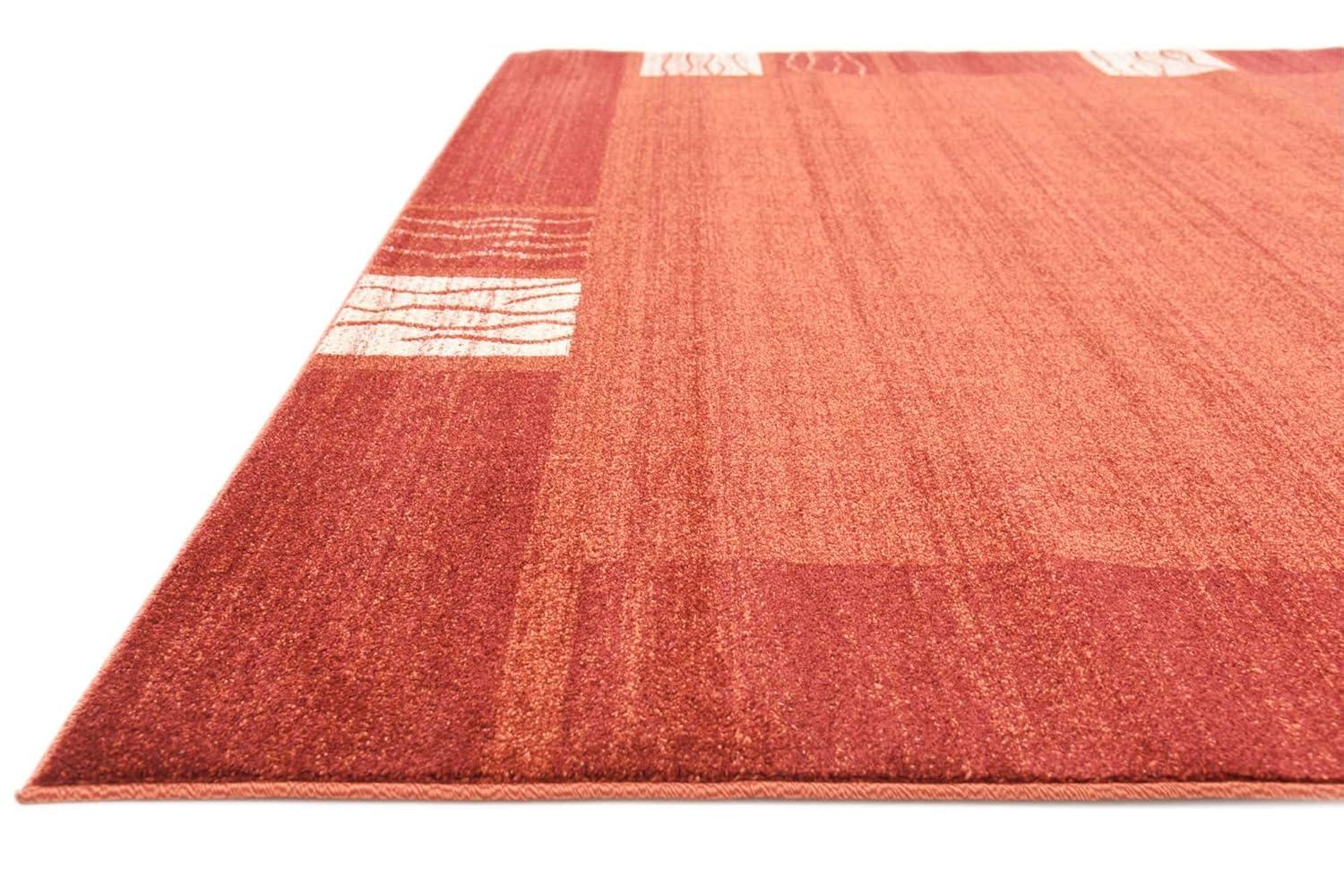 Unique Loom Del Mar Collection Area Rug - Sarah (7' 10" Square Terracotta/Rust Red)