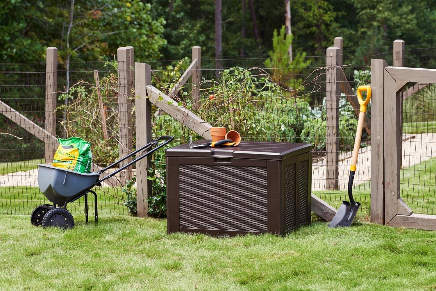 Rubbermaid Rubbermaid Deck Box, Medium, 74 Gallon, Brown