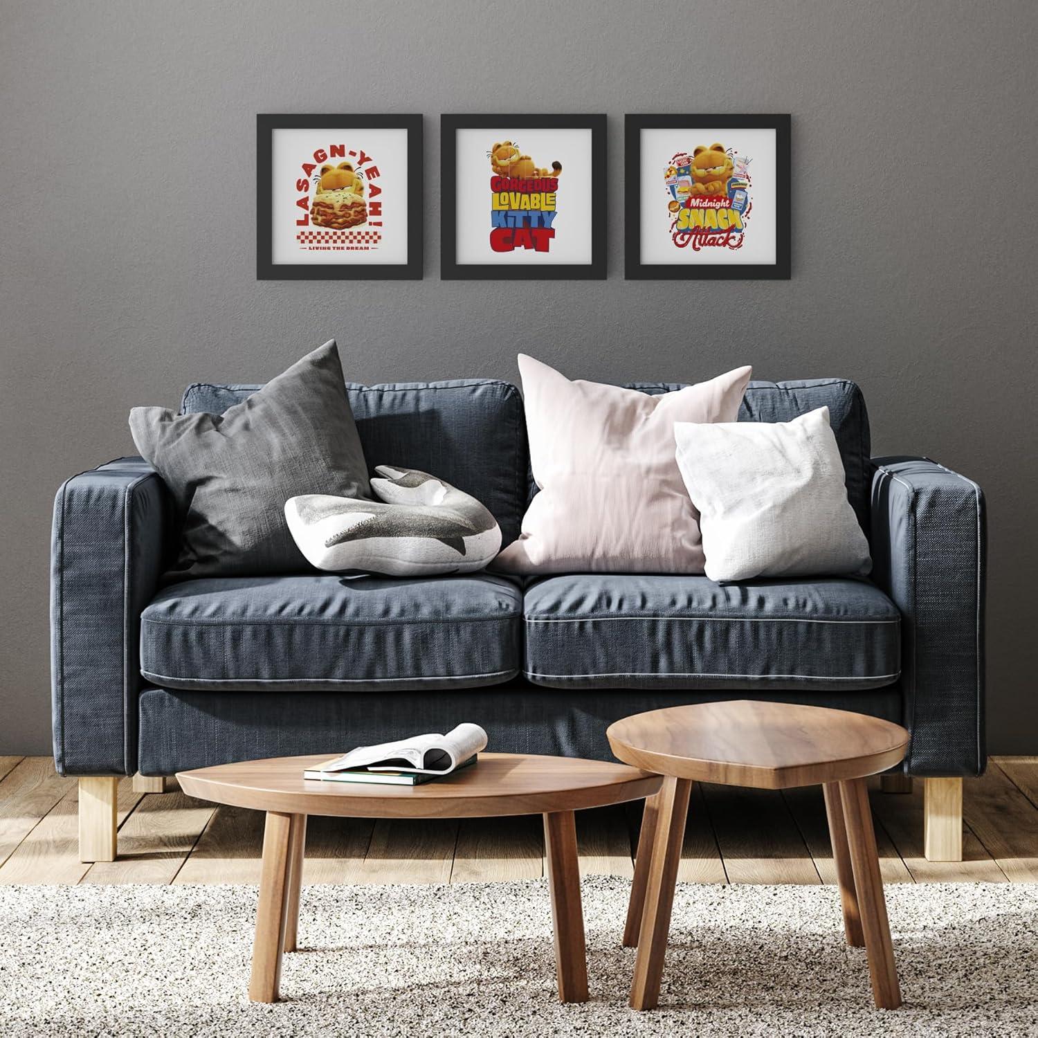 Gallery Pops The Garfield Movie - Gorgeous Lovable Kitty Cat Wall Art, Black Framed Version, 12" x 12"