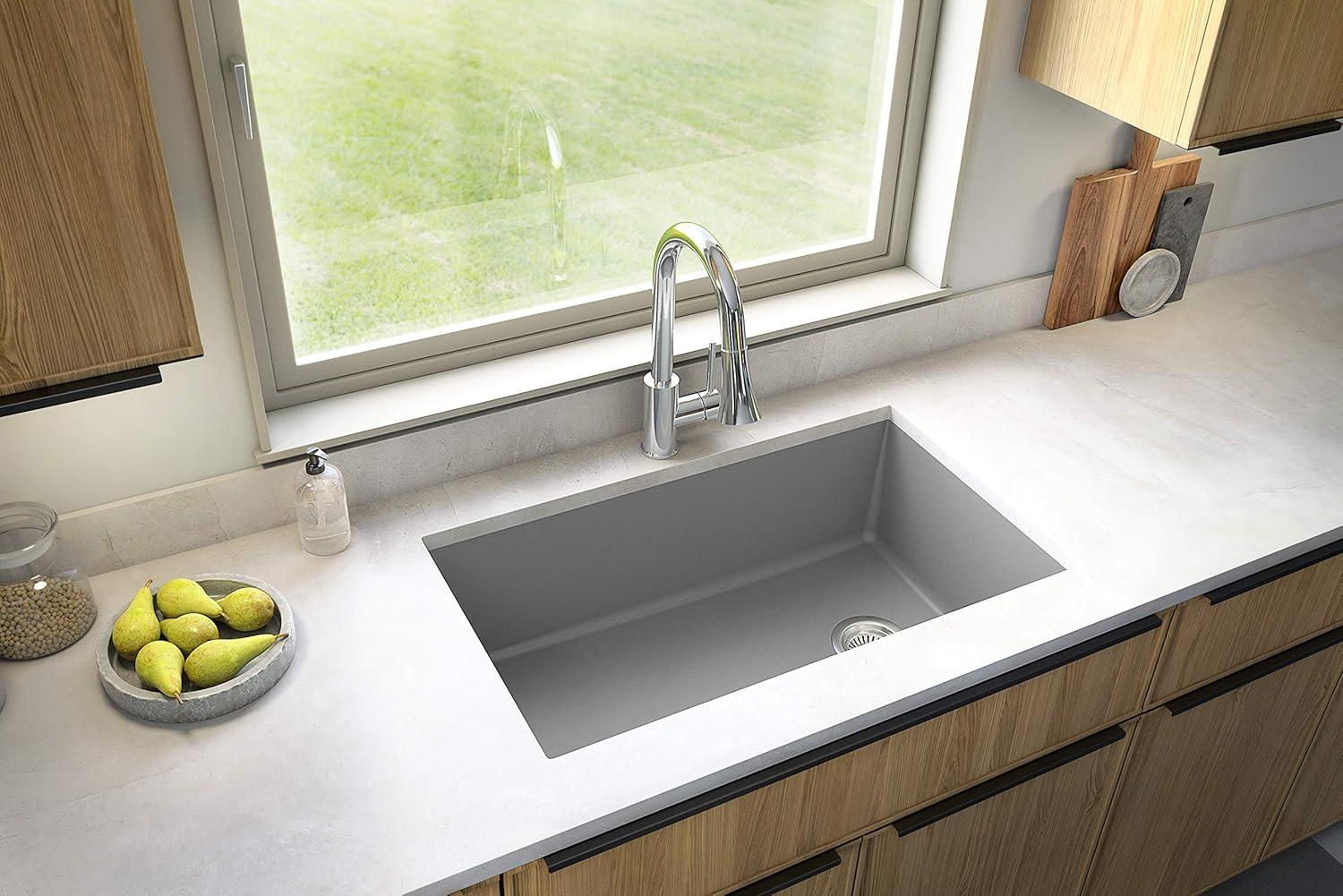 Karran Undermount Quartz Composite 31-3/4'' X 19-1/4'' Single Bowl Kitchen Sink