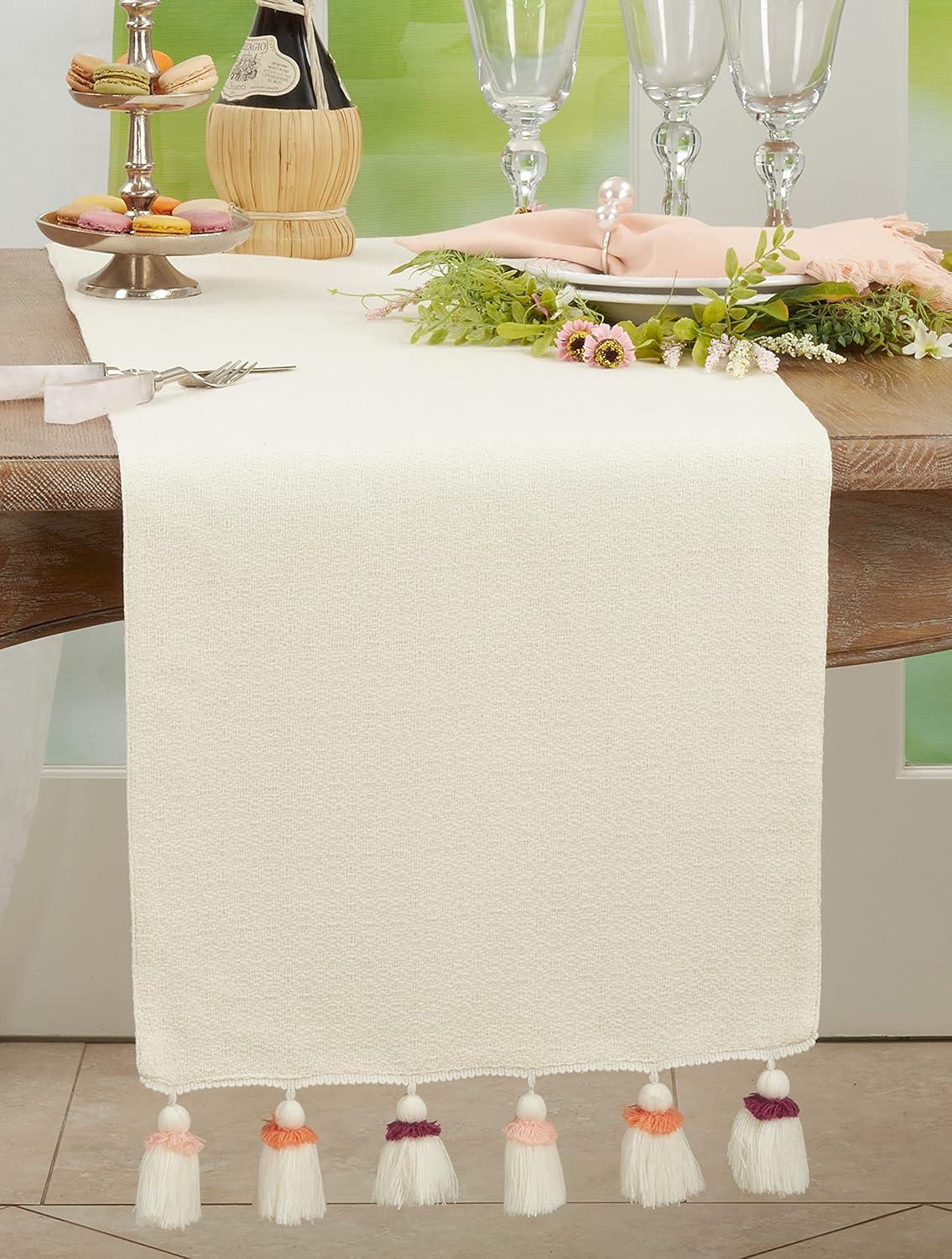 Saro Olivia Collection Cotton Blend Table Runner