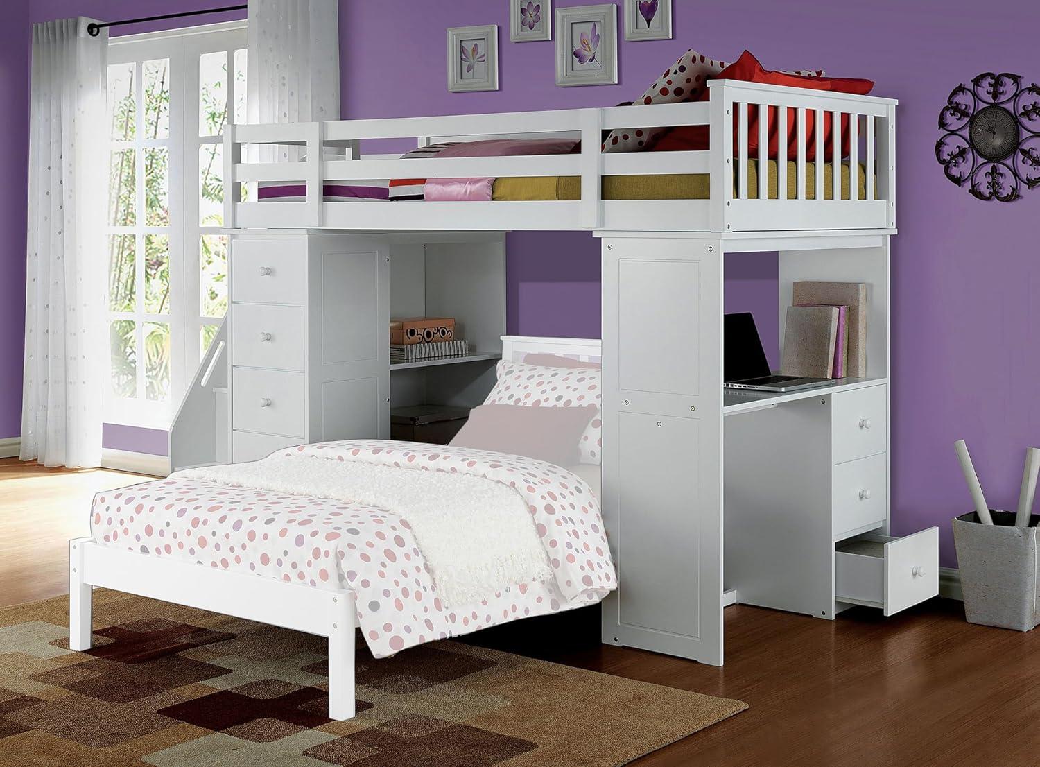 Estefania Twin 8 Drawer Loft Bed with Bookcase by Isabelle & Maxâ¢