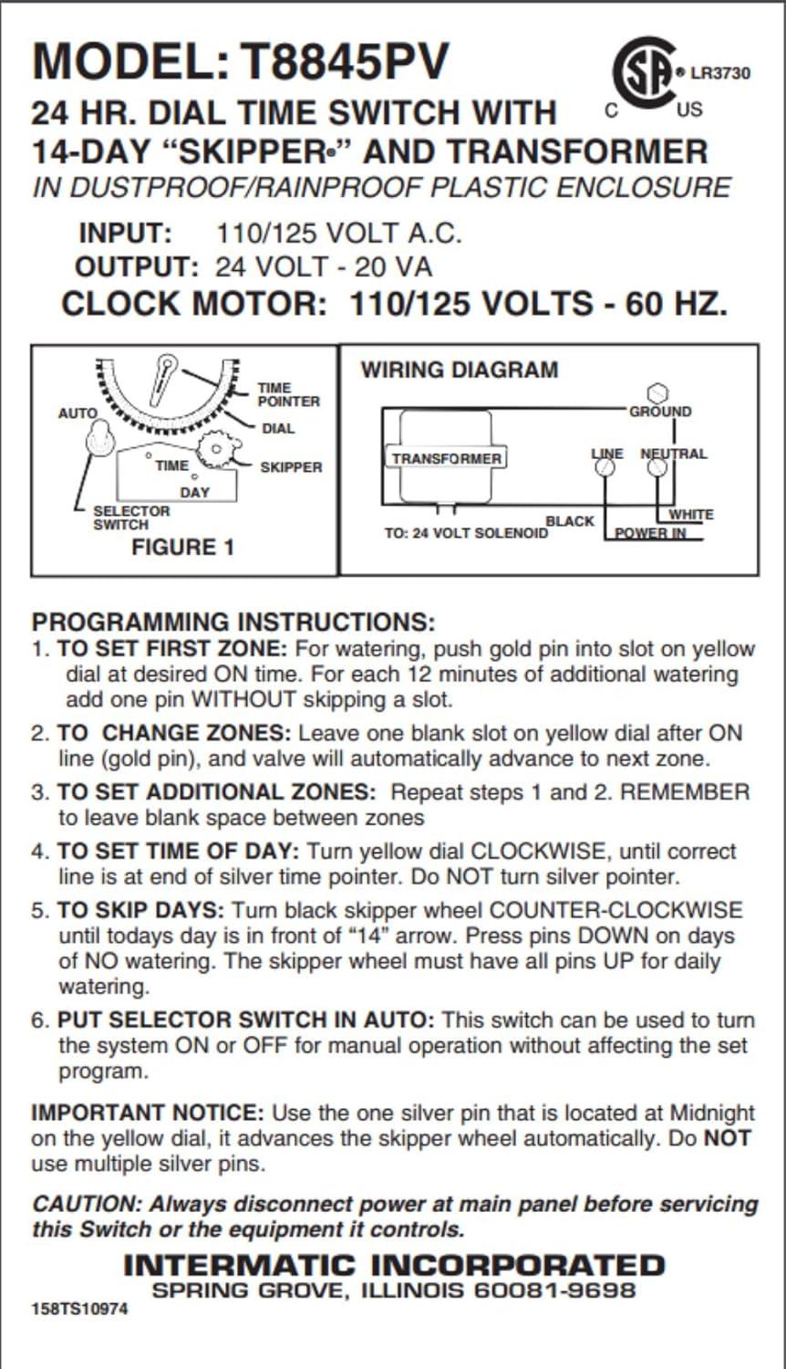 T8800 Series 125-Volt Input with 24-Volt Output Indoor/Outdoor Irrigation/Sprinkler Timer