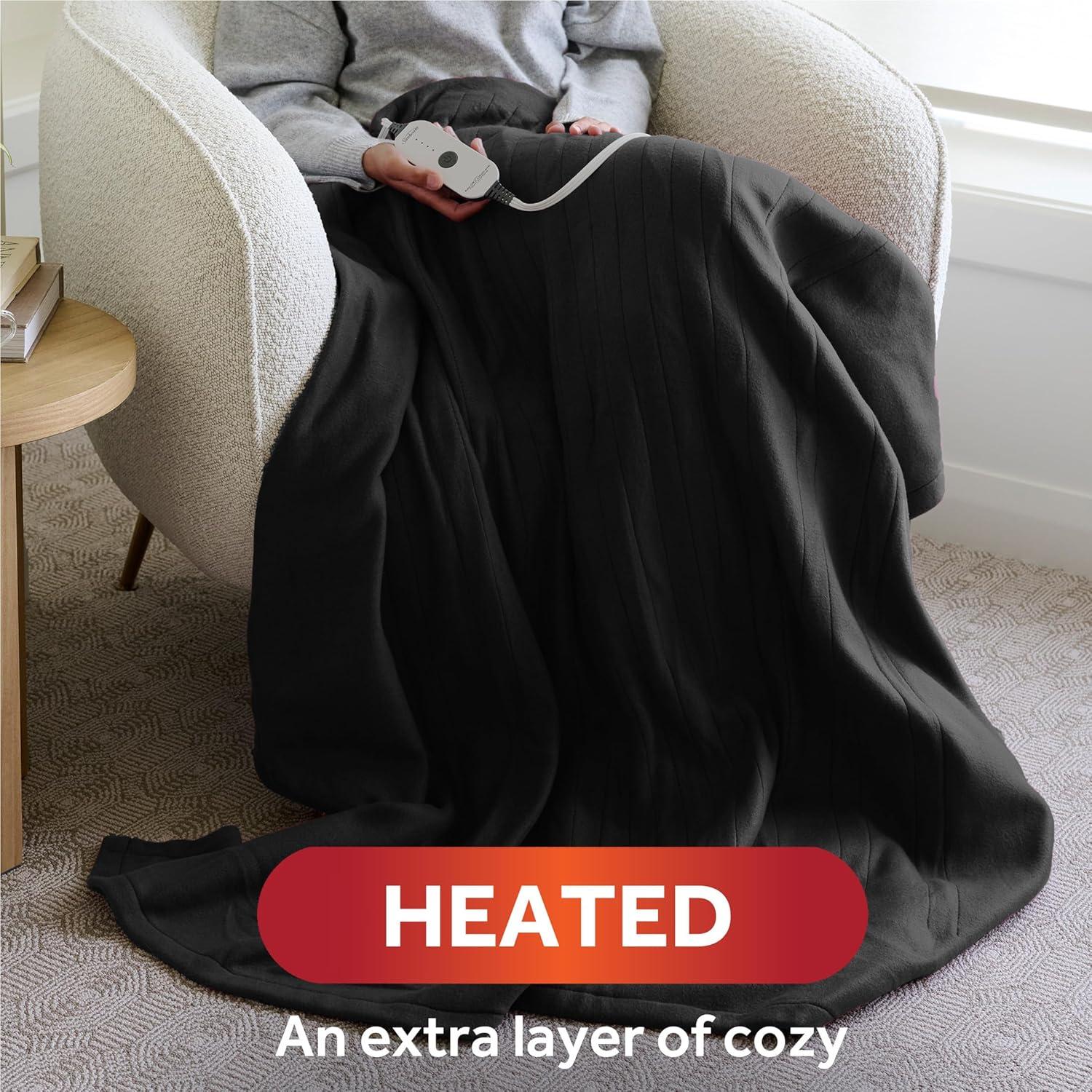 Night Fog Fleece Electric Heated Throw Blanket, 60" x 50"