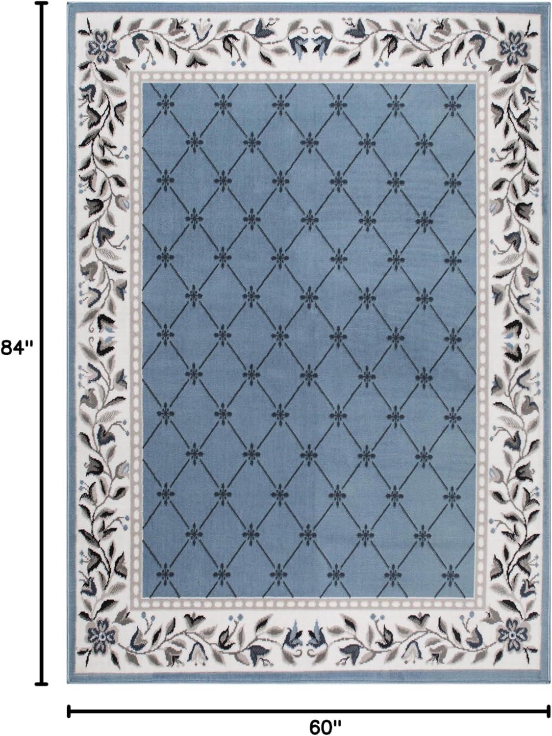 Home Dynamix Premium Aydin Traditional Diamond Floral Runner Area Rug, Blue/Ivory, 1'9"x7'2"