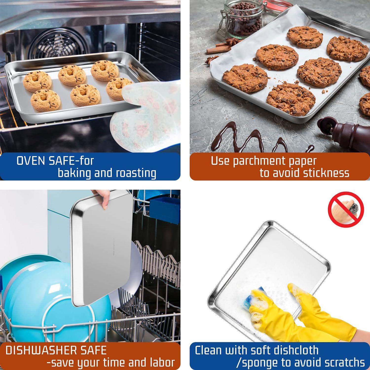 Small Stainless Steel Non-Stick Toaster Oven Tray Pan