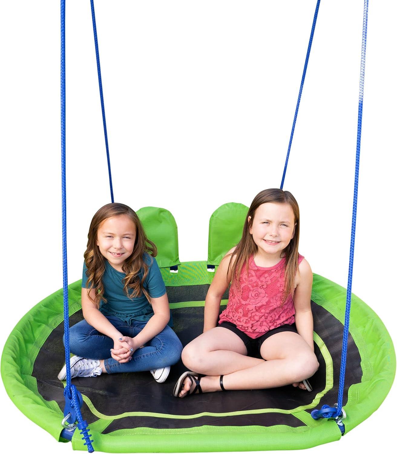 Hanging Extra Large 54" 2 Person Saucer Swing With 2 Headrests