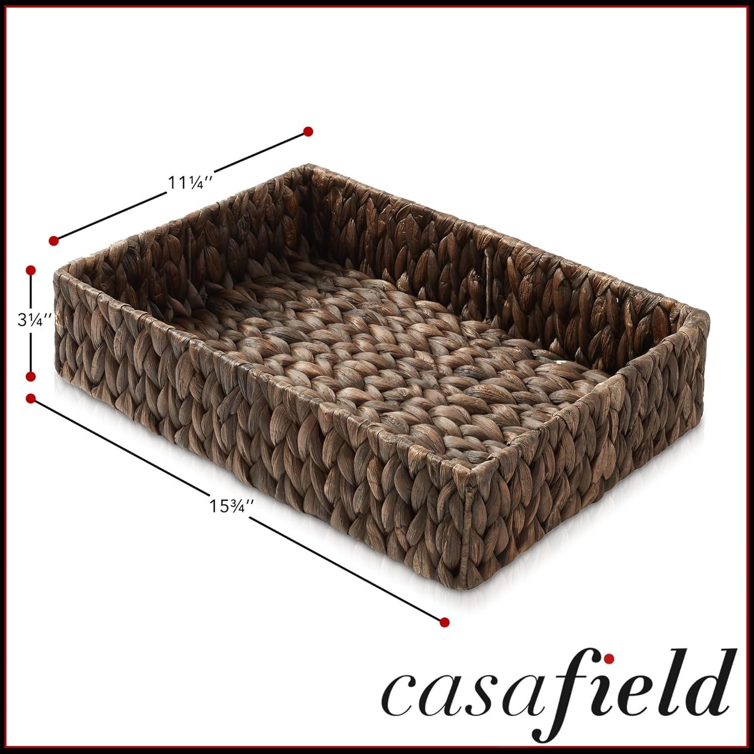 Casafield Casafield Bathroom Storage Baskets, Water Hyacinth Toilet Tank Topper Bins (Set of 2)