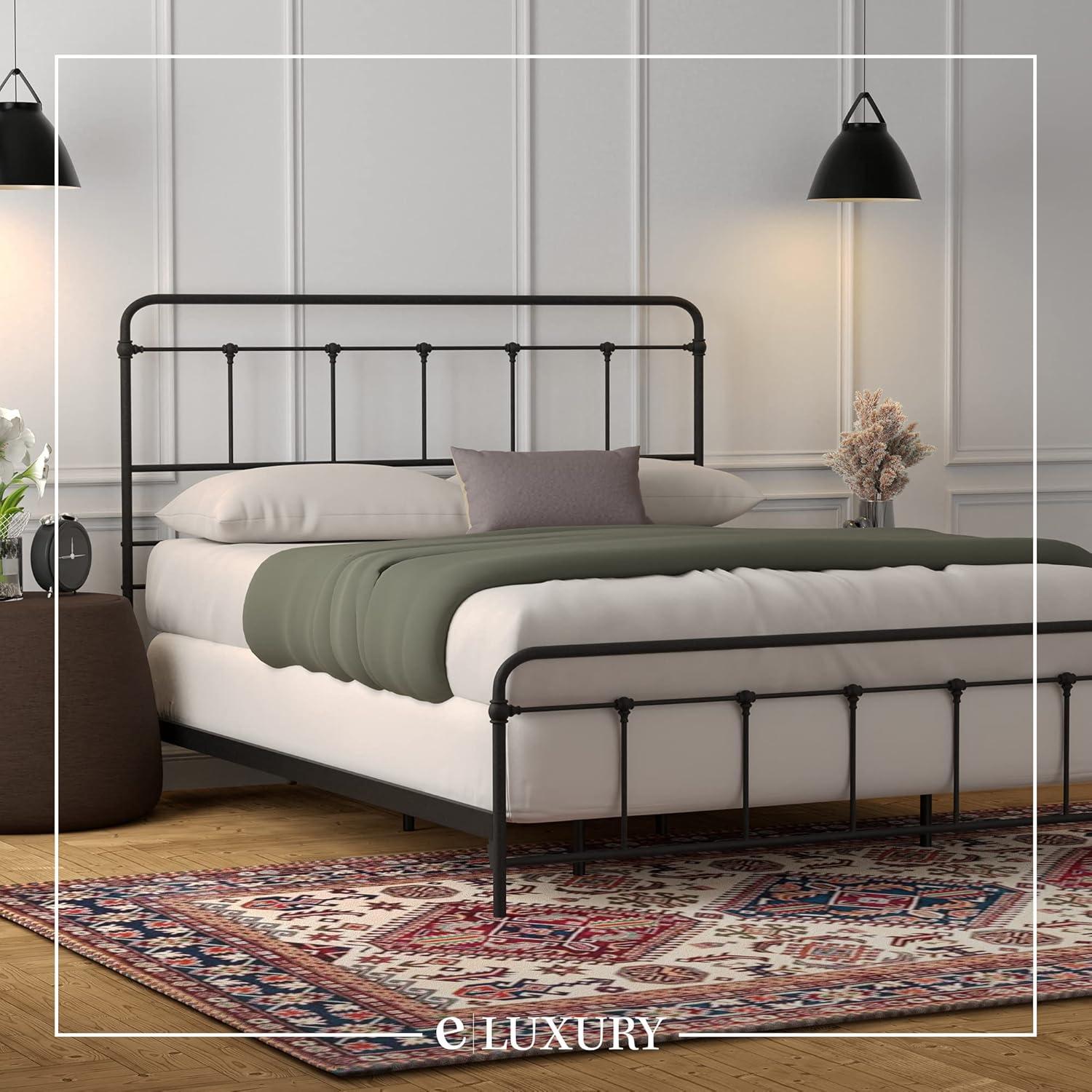 eLuxury Modern Industrial Metal Cordova Bed Frame