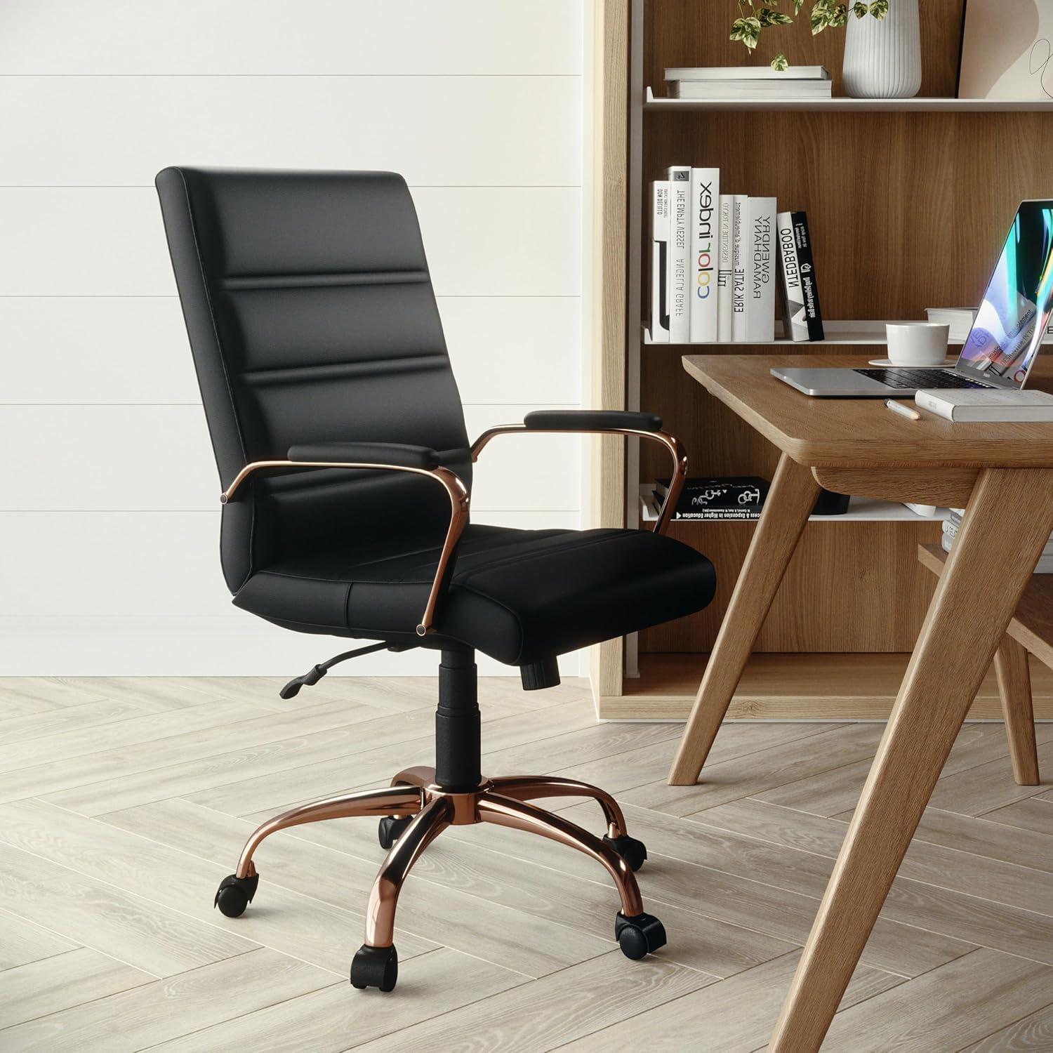 Flash Furniture Mid-Back Executive Swivel Office Chair with Metal Frame and Arms