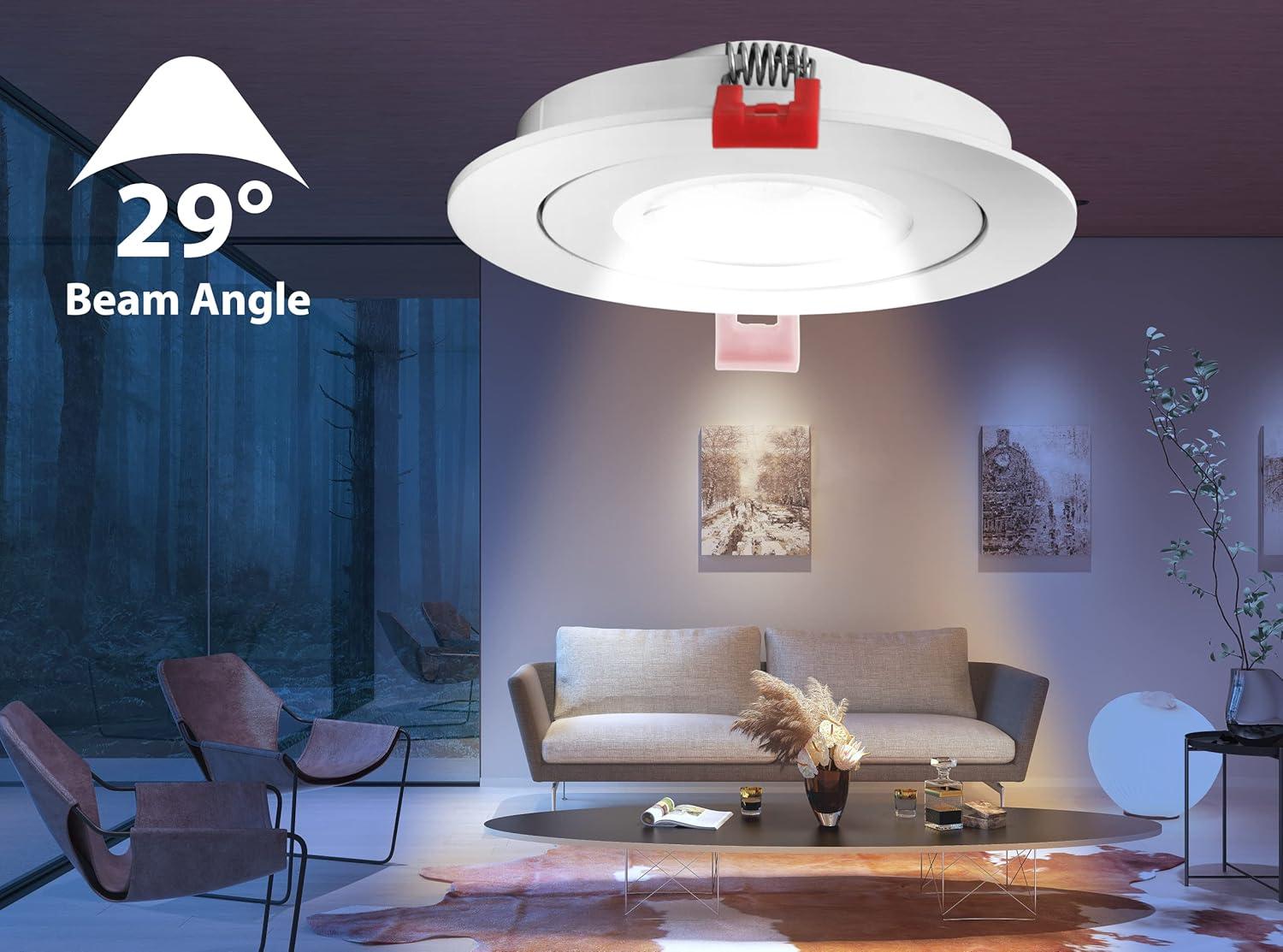 DGF43 4'' Selectable Color Temperature Dimmable Air-Tight IC Rated LED Canless Recessed Lighting Kit