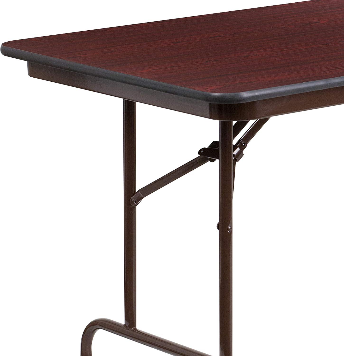 Wofford 24" x 48" Rectangular High Pressure Mahogany Laminate Folding Banquet Table