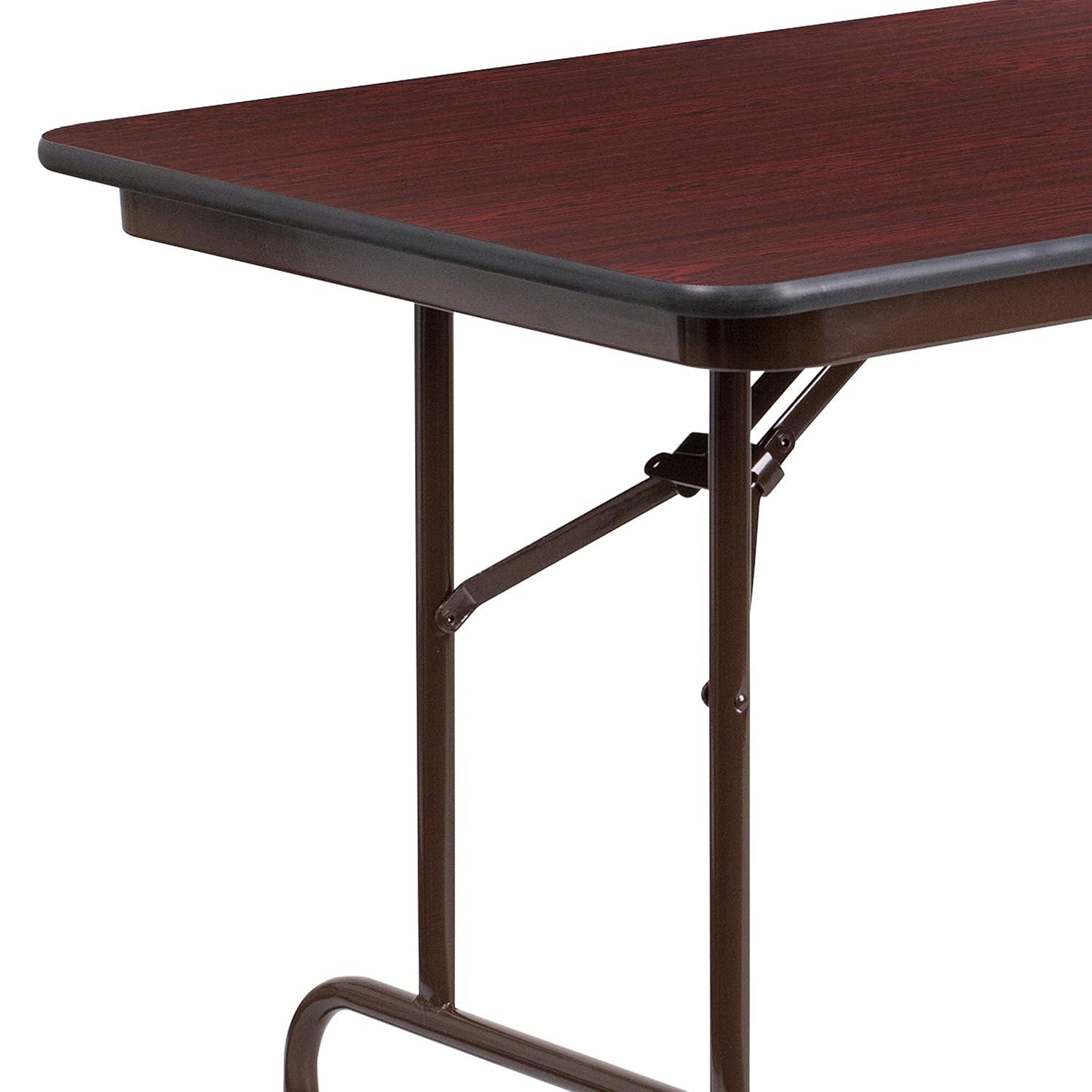Flash Furniture Wofford 24" x 48" Rectangular High Pressure Mahogany Laminate Folding Banquet Table