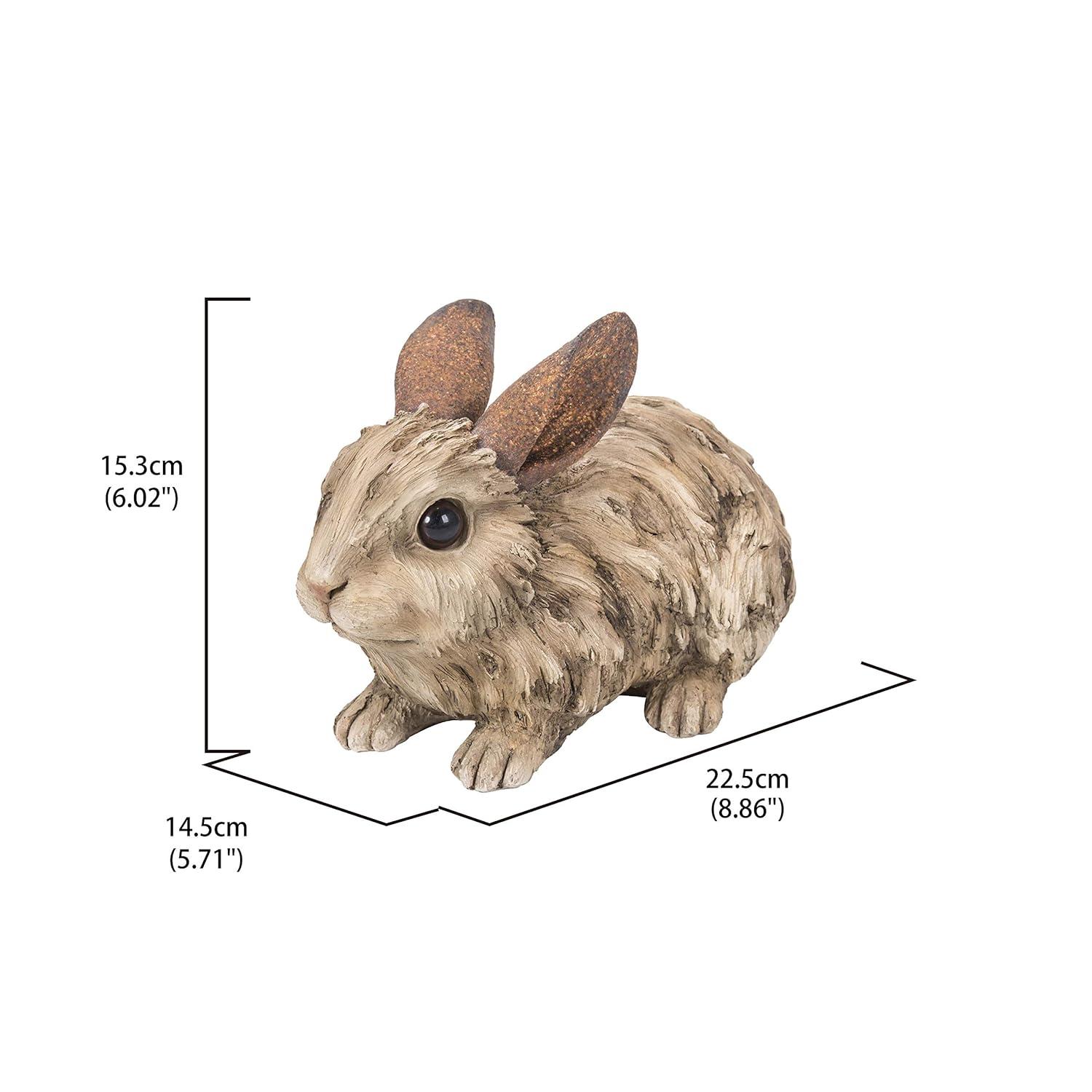 Hi-Line Gift 24” Driftwood Rabbit Garden Statue, Lightweight Polyresin