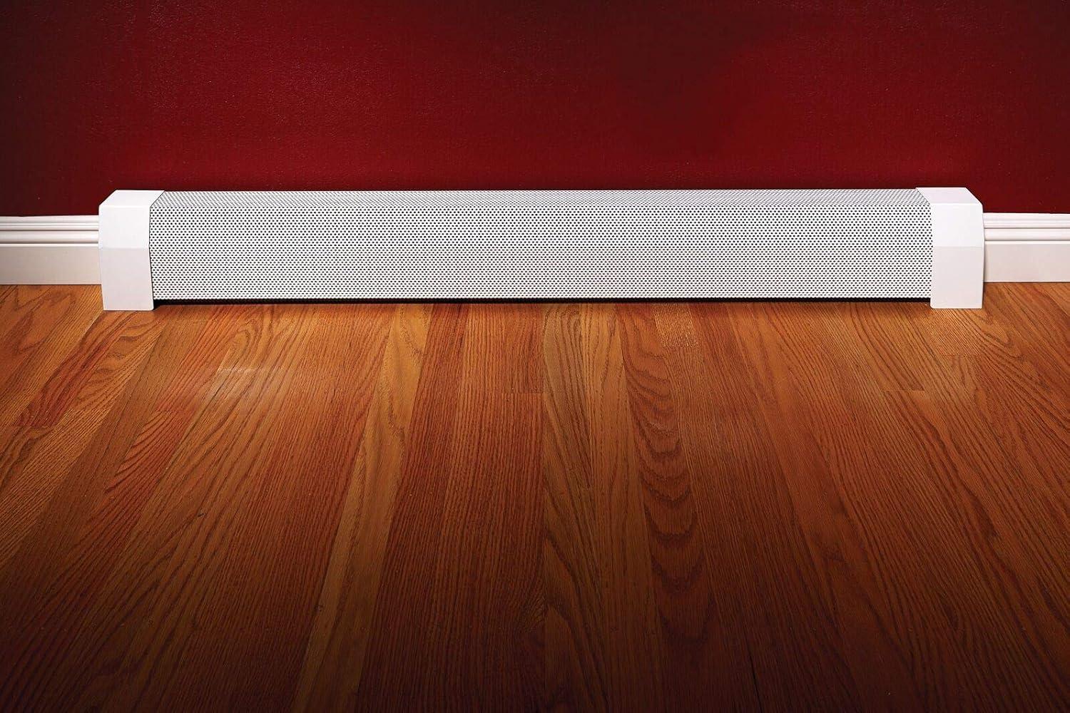 EZ Snap Covers 10 Foot White Standard Height 7 1/2" Baseboard Heater Cover Kit with 2 Closed End Caps & Brackets - For HYDRONIC Baseboard Heat