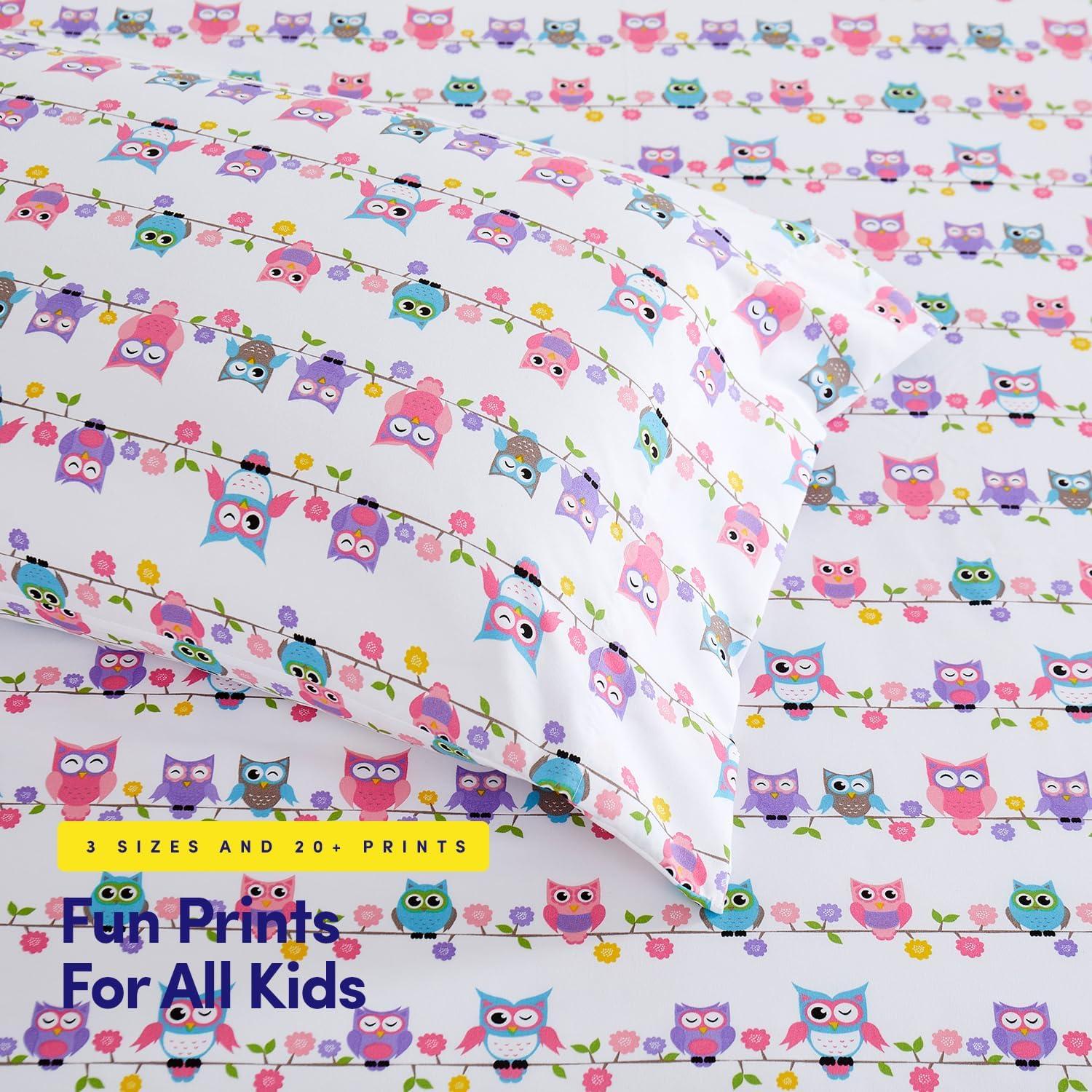 Colorful Owls Microfiber Kids' Sheet Set By Sweet Home Collection®