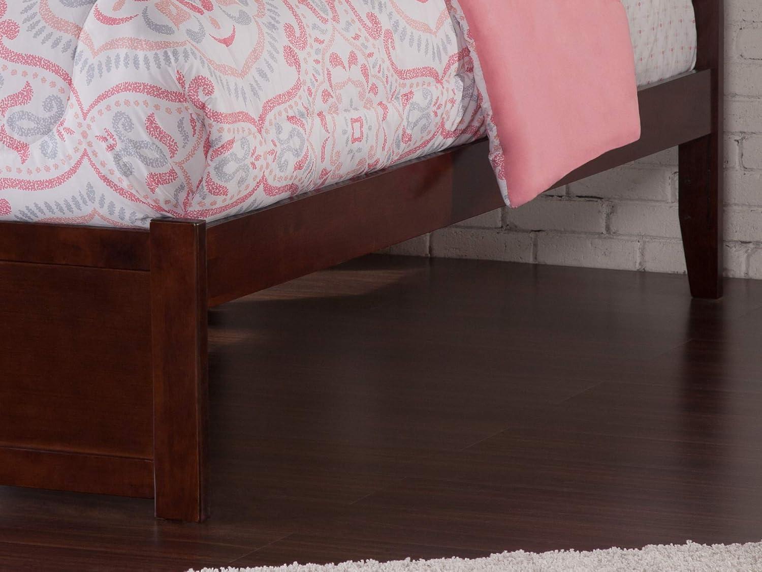 Concord Twin Extra Long Bed with Footboard and Twin Extra Long Trundle in Walnut