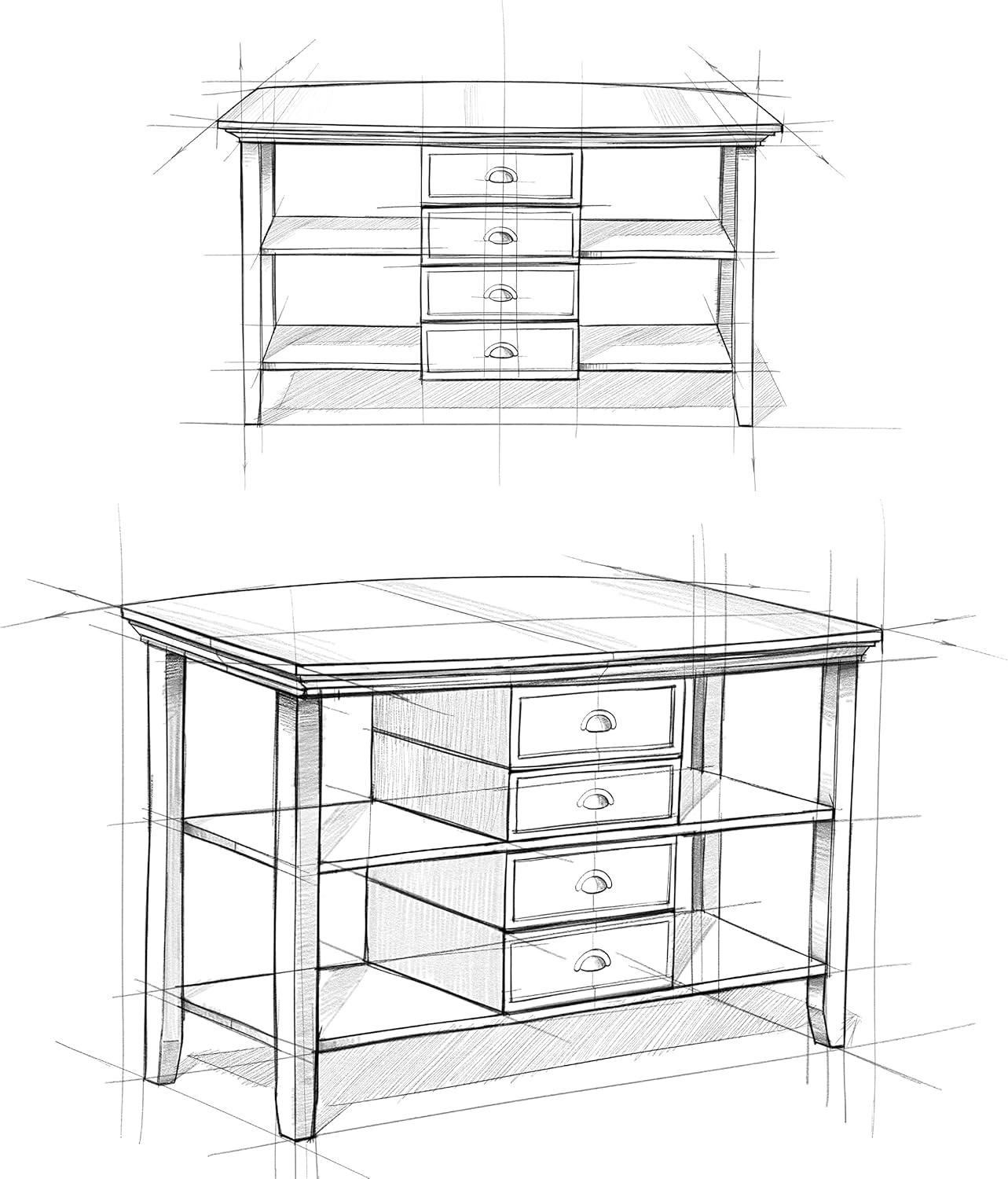 Simpli Home Redmond Wood 54" Transitional Console Table in Rustic Natural Brown