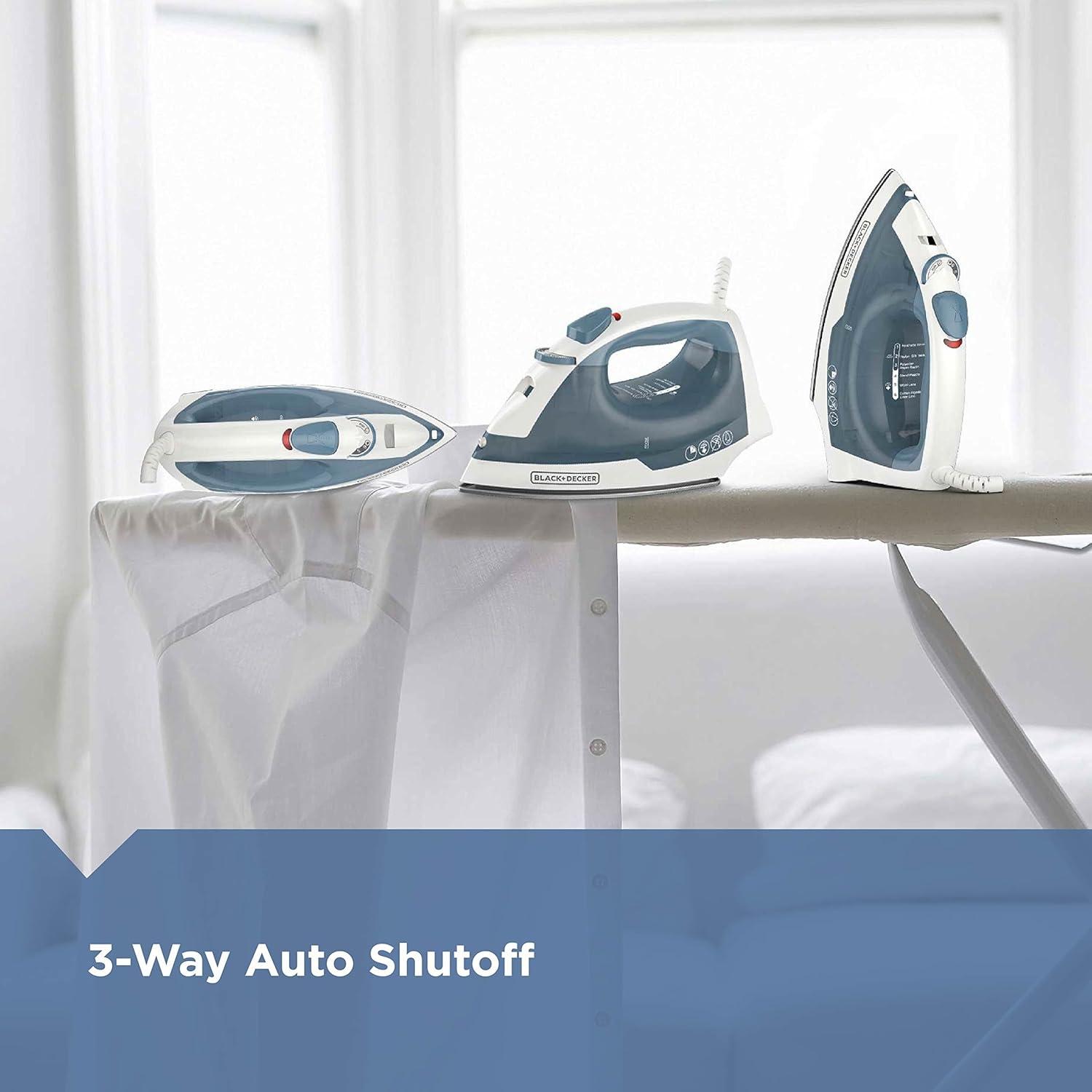 BLACK+DECKER BLACK+DECKER Easy Steam Compact Iron for Clothes, Automatic Shutoff, Nonstick Plate, Light Weight, 1200 Watts