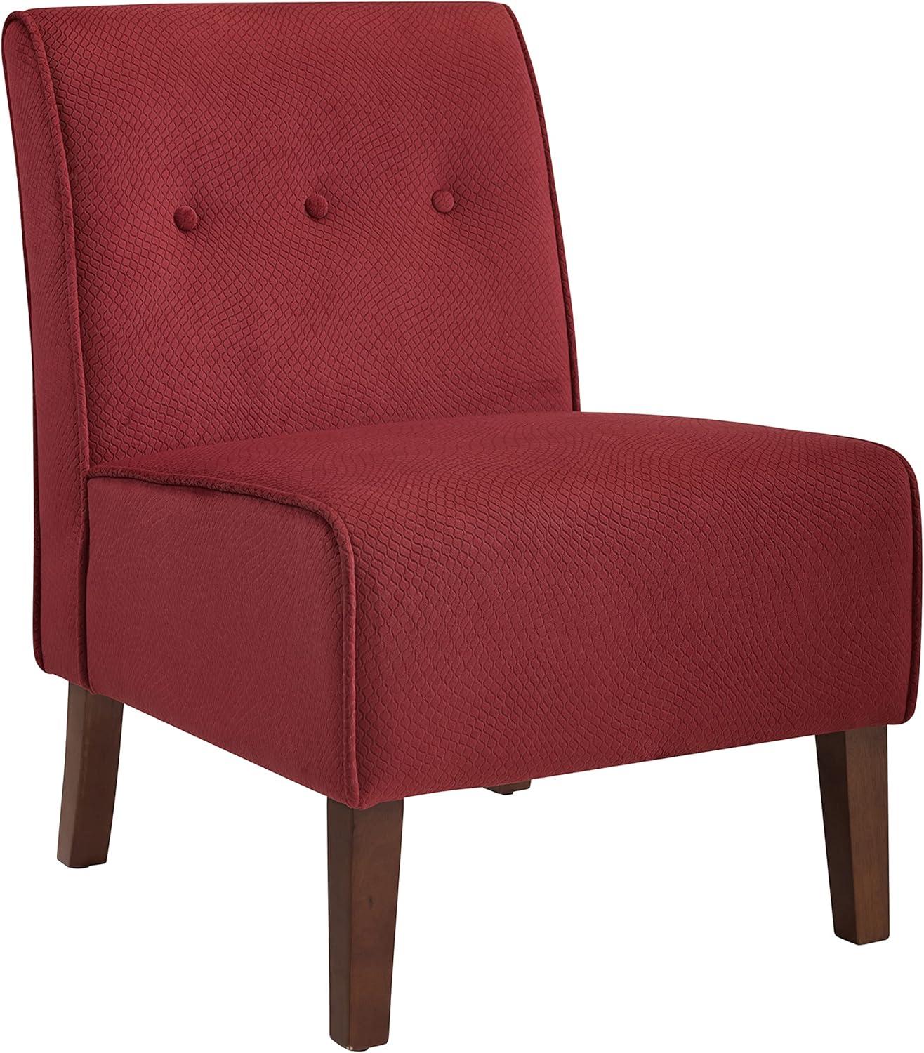 Elegant Coco Slipper Accent Chair in Luxurious Red with Sturdy Wood Frame