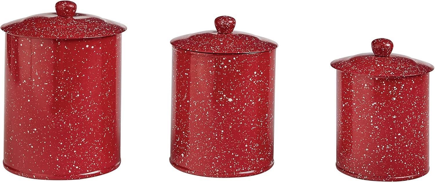 Park Designs Granite Enamelware Canisters Set Red
