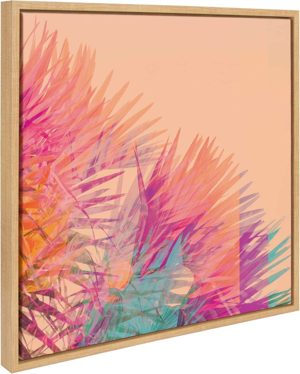Kate & Laurel All Things Decor 22"x22" Sylvie Sun Burn 2 Wall Art by Alicia Bock Natural: Contemporary Canvas, Framed Digital Art