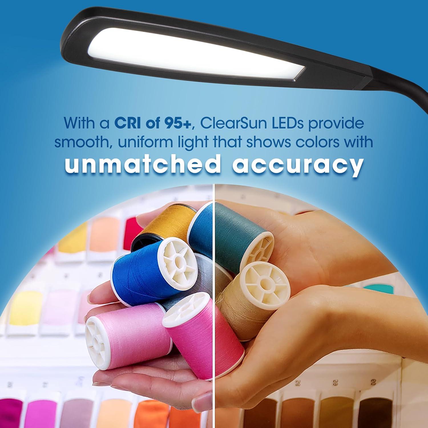 Ott-Lite OttLite Felix Adjustable Height LED Gooseneck Task Floor Lamp in Black