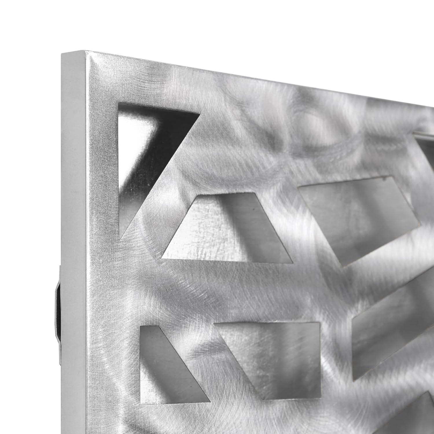 Empire Art Direct Radiant Fusion Leaf encased on a 3D Polished Steel Abstract Metal Wall Art