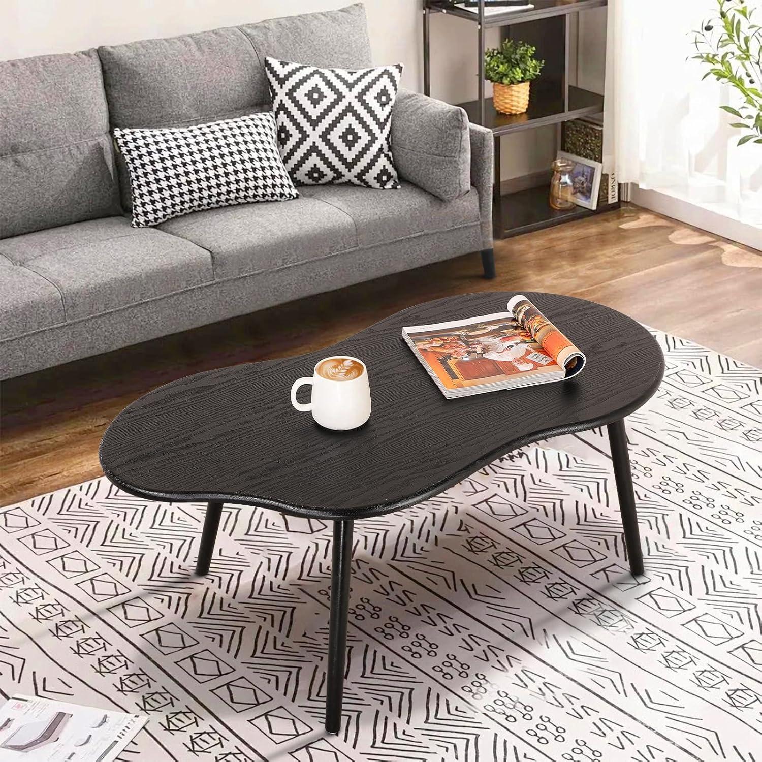 George Oliver Small Coffee Table Cloud Coffee Table Modern Center Table Floor Table Irregular Coffee Tables Suitable For Living Room Small Spaces