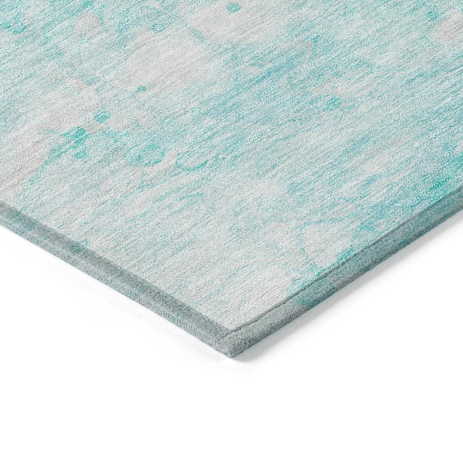 Addison Rugs Chantille Indoor/Outdoor Transitional Abstract Aqua Washable Rectangle Rug, 2'6" x 3'10"